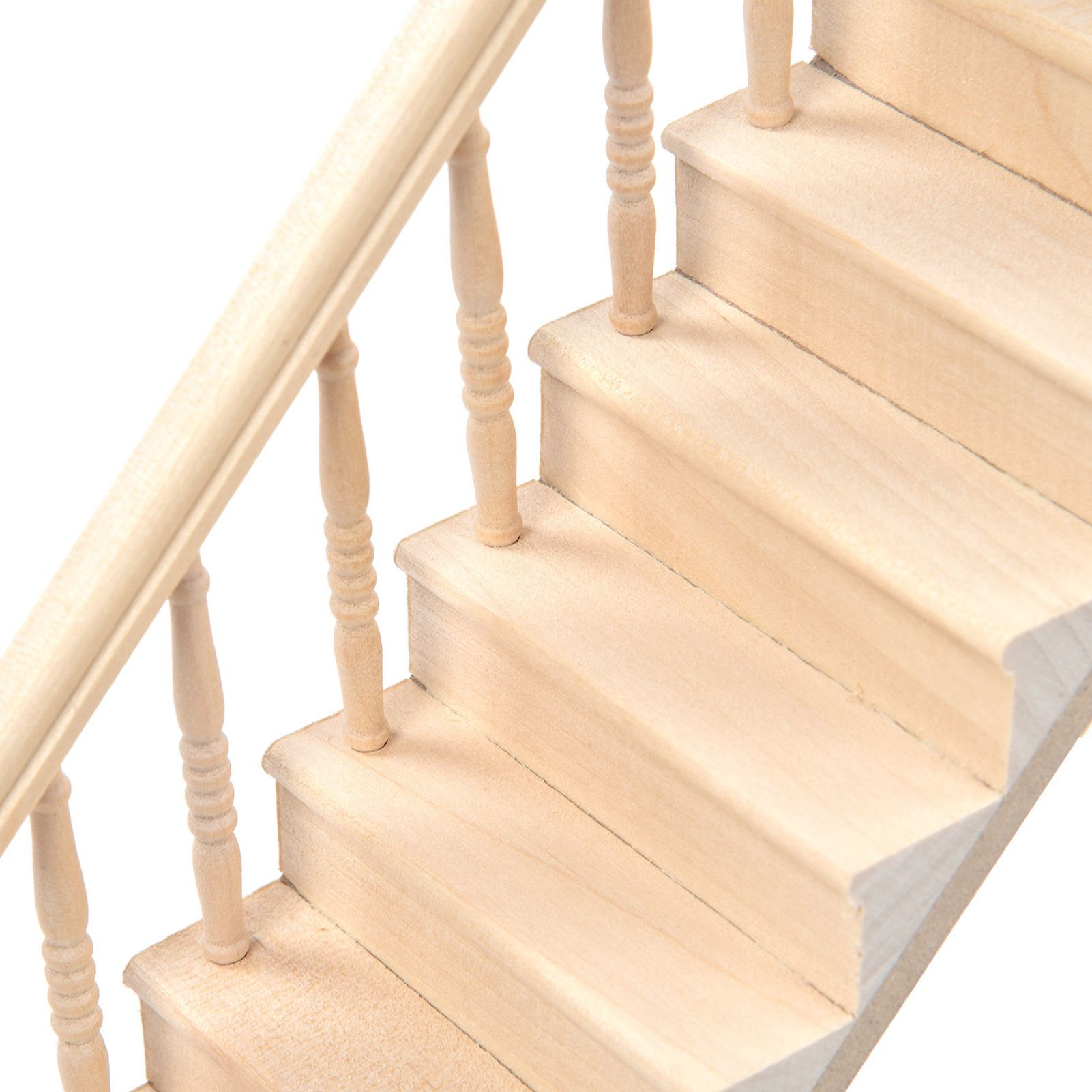 Doll House Stairs Glossy Rounded Corners Birch Material DIY Vivd Cute 1/12 view 14