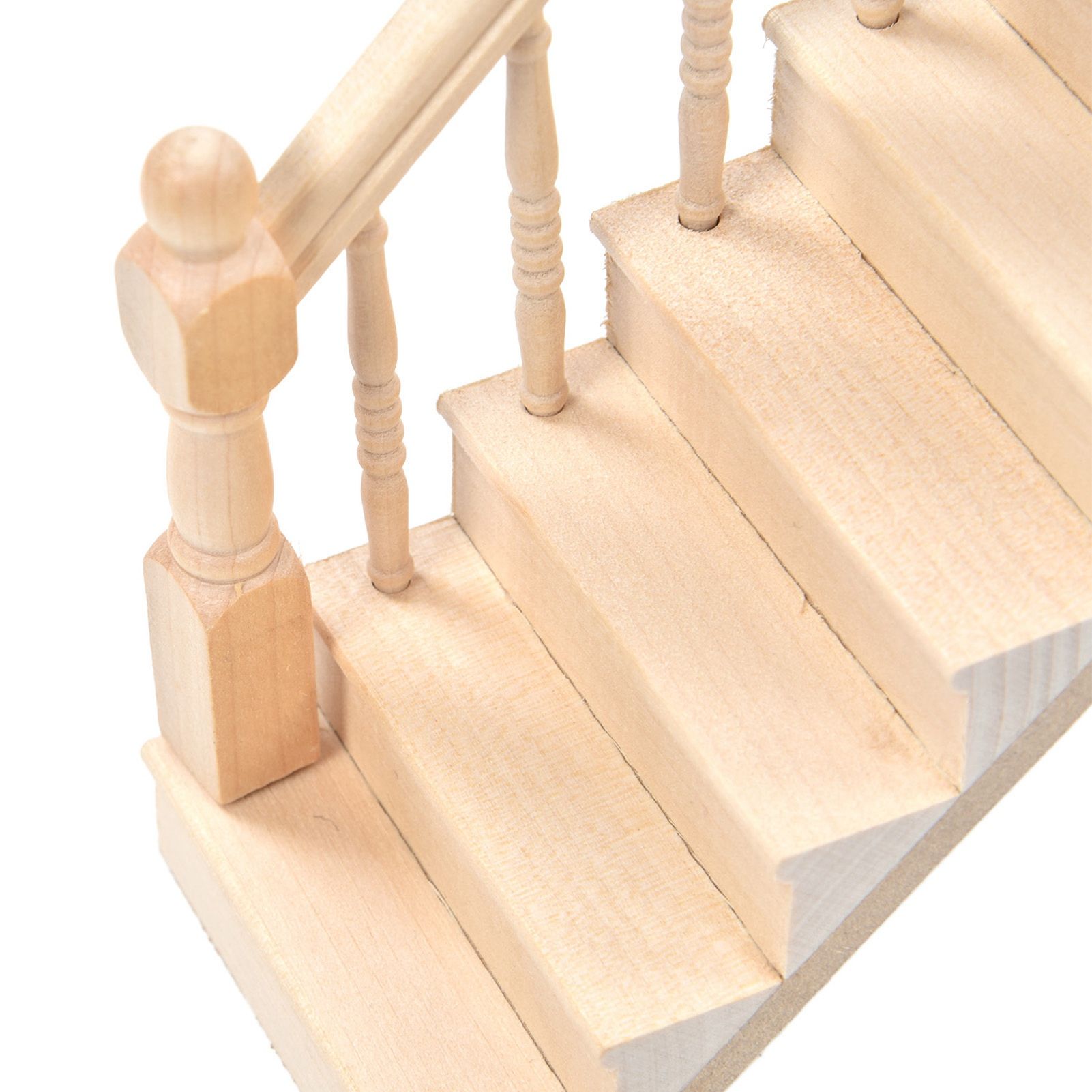 Doll House Stairs Glossy Rounded Corners Birch Material DIY Vivd Cute 1/12 view 15