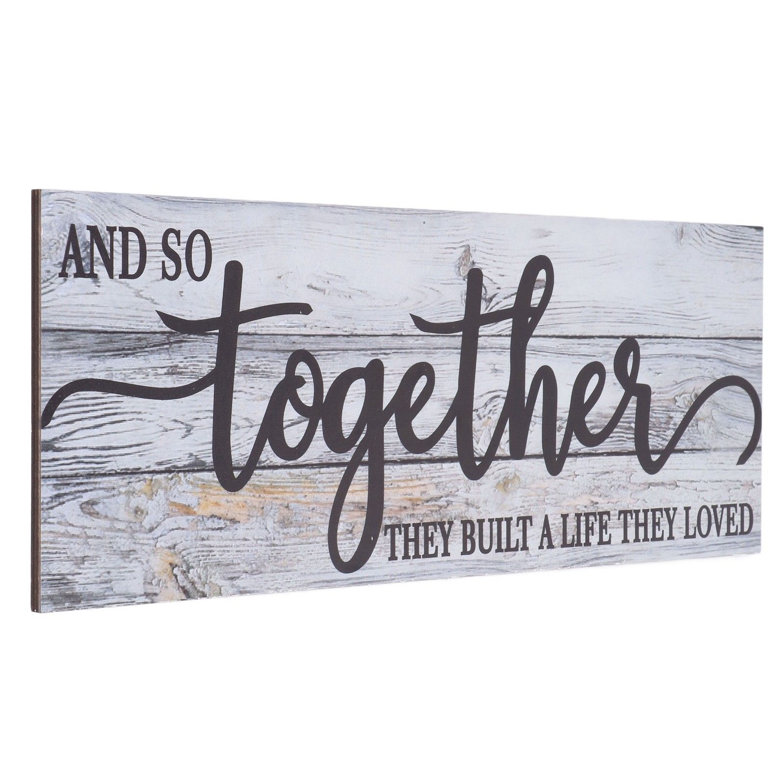 Wooden Wall Sign Together Word Durable Waterproof Odorless Boxwood Lightweight view 10