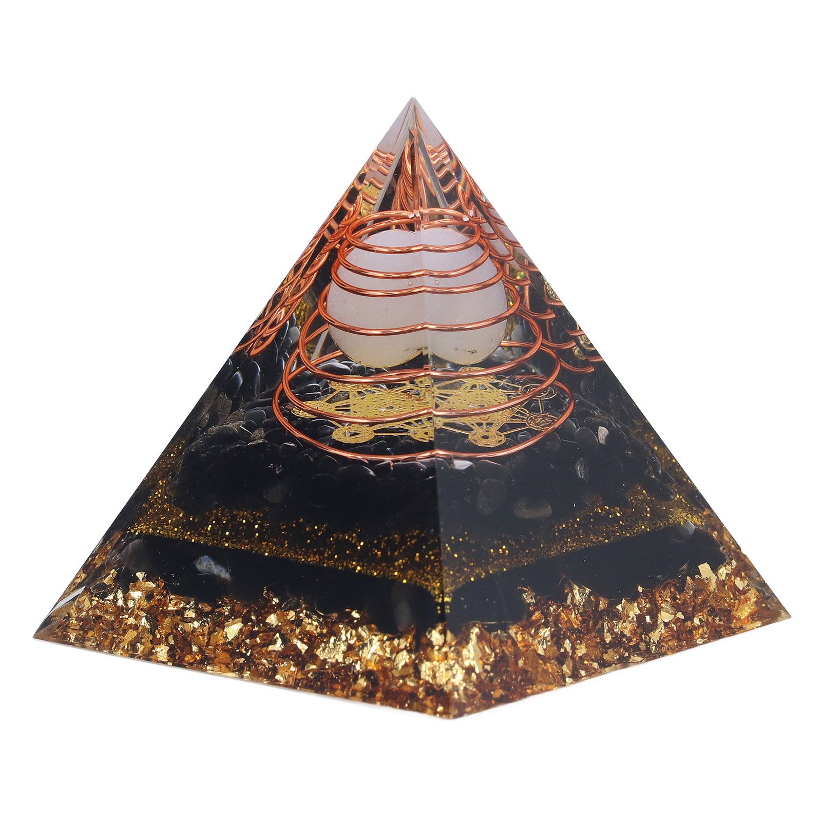 Orgone Pyramid Decorative Balancing Energy Power Stone Pyramid Ornament for view 2