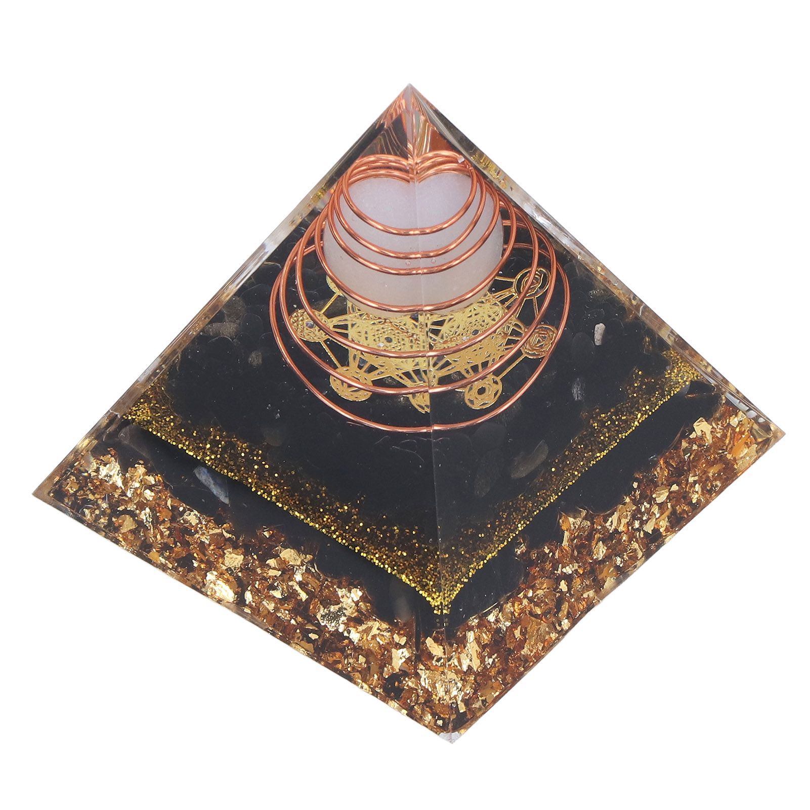 Orgone Pyramid Decorative Balancing Energy Power Stone Pyramid Ornament for view 3