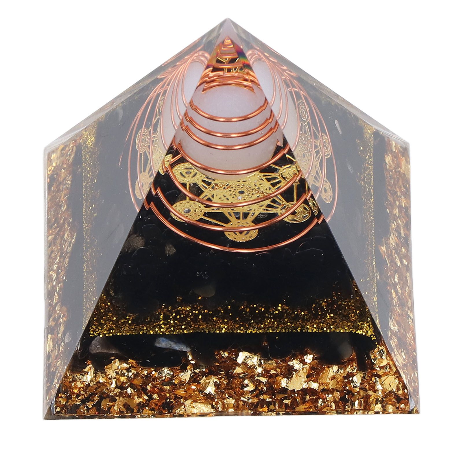 Orgone Pyramid Decorative Balancing Energy Power Stone Pyramid Ornament for view 4