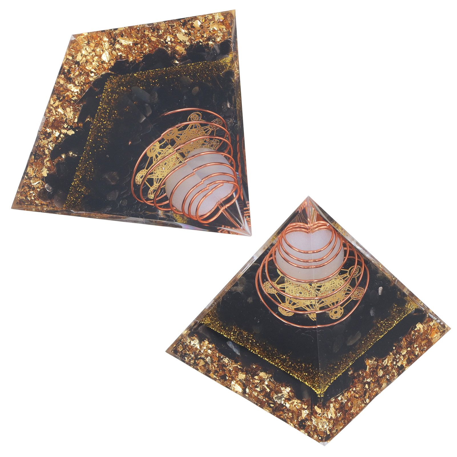 Orgone Pyramid Decorative Balancing Energy Power Stone Pyramid Ornament for view 5