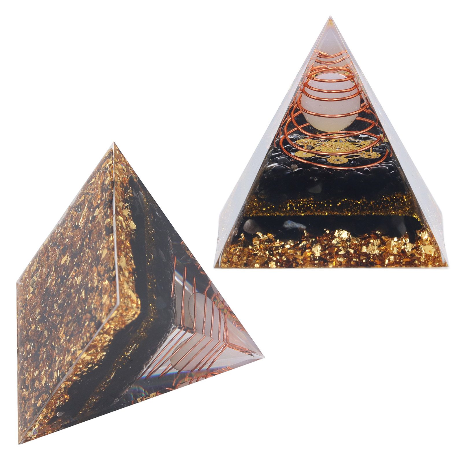 Orgone Pyramid Decorative Balancing Energy Power Stone Pyramid Ornament for view 8