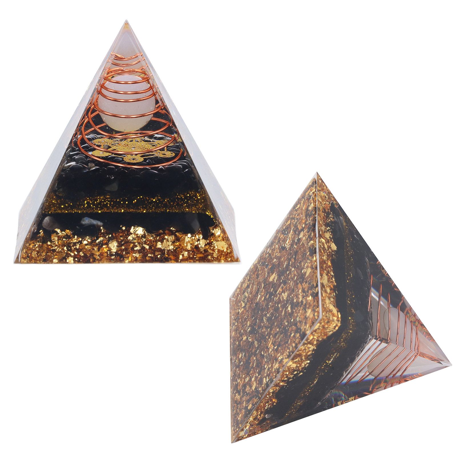 Orgone Pyramid Decorative Balancing Energy Power Stone Pyramid Ornament for view 10