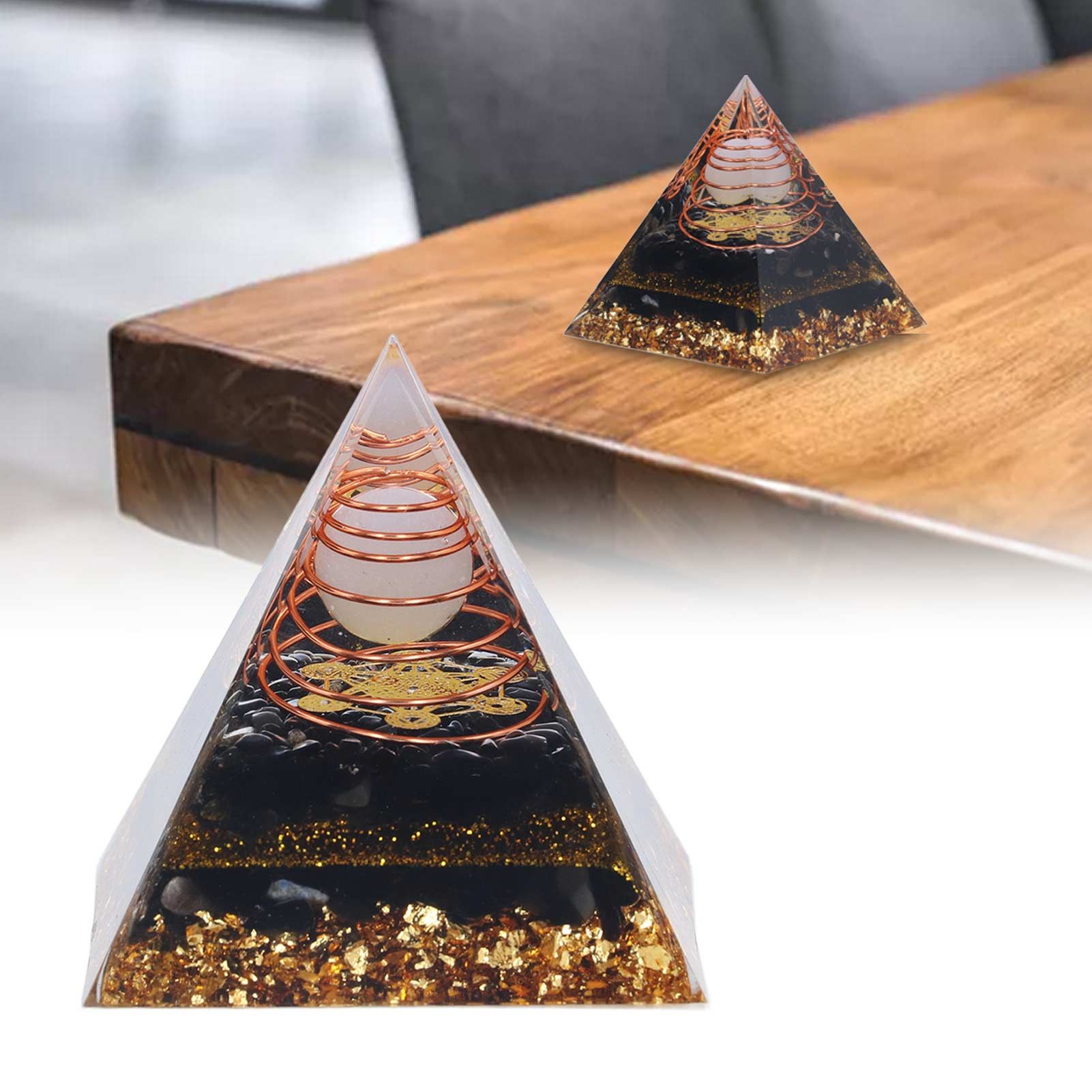 Orgone Pyramid Decorative Balancing Energy Power Stone Pyramid Ornament for view 11
