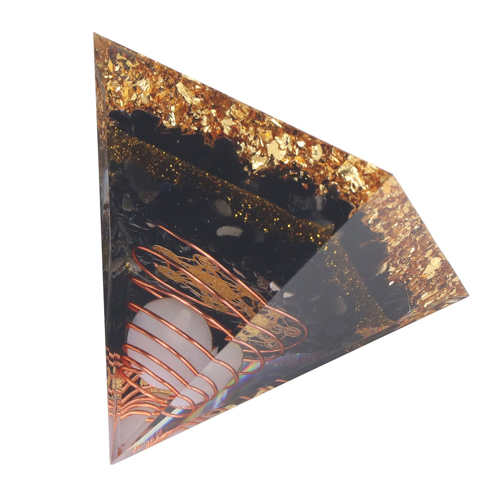 Orgone Pyramid Decorative Balancing Energy Power Stone Pyramid Ornament for view 14