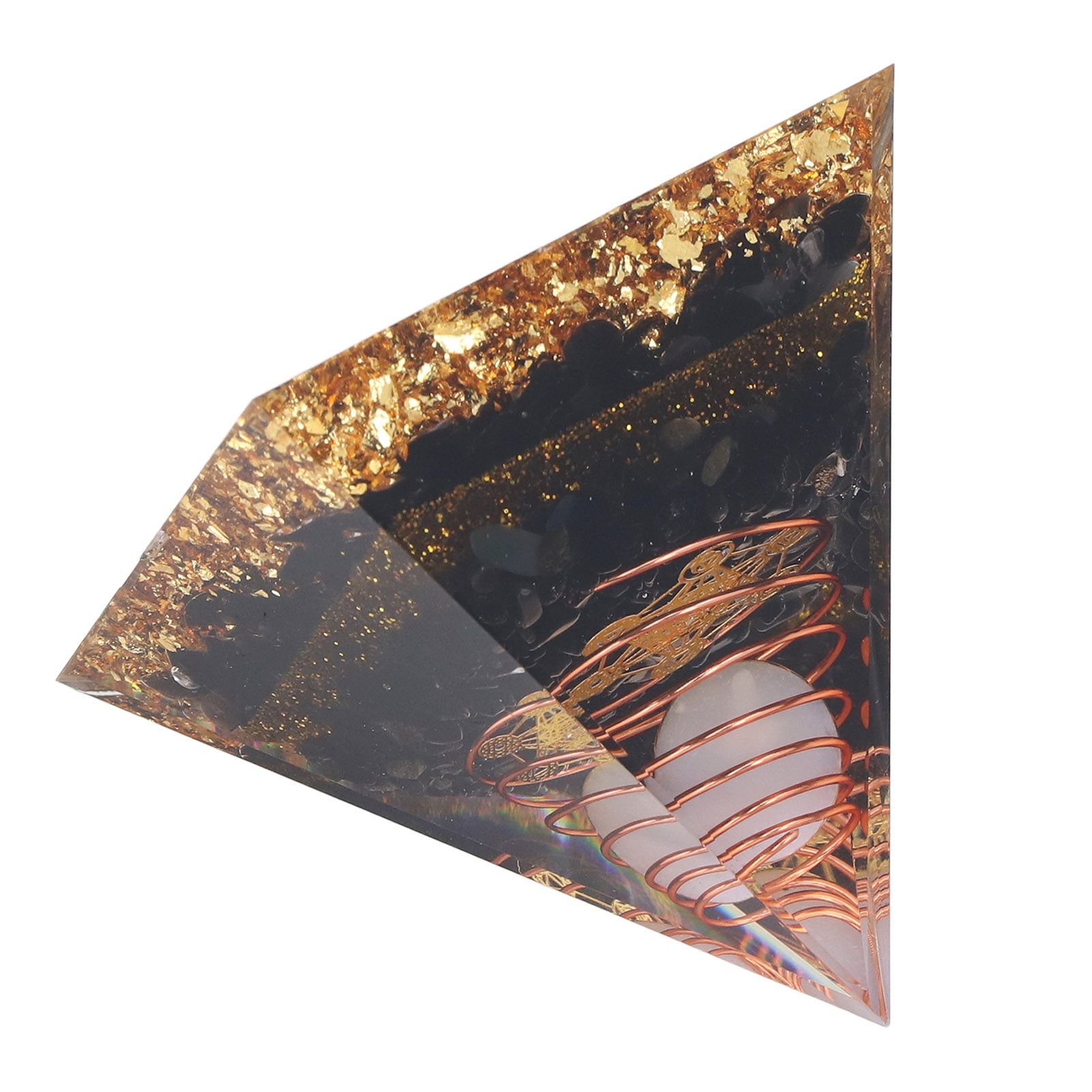 Orgone Pyramid Decorative Balancing Energy Power Stone Pyramid Ornament for view 15