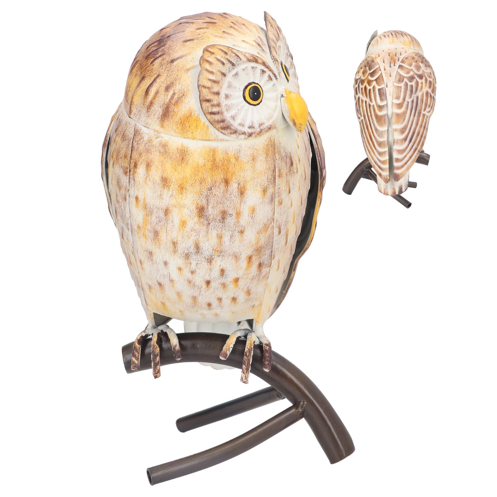 Owl Sculpture Iron Lifelike Decorative Desk Owl Statue Crafts Ornament for view 8