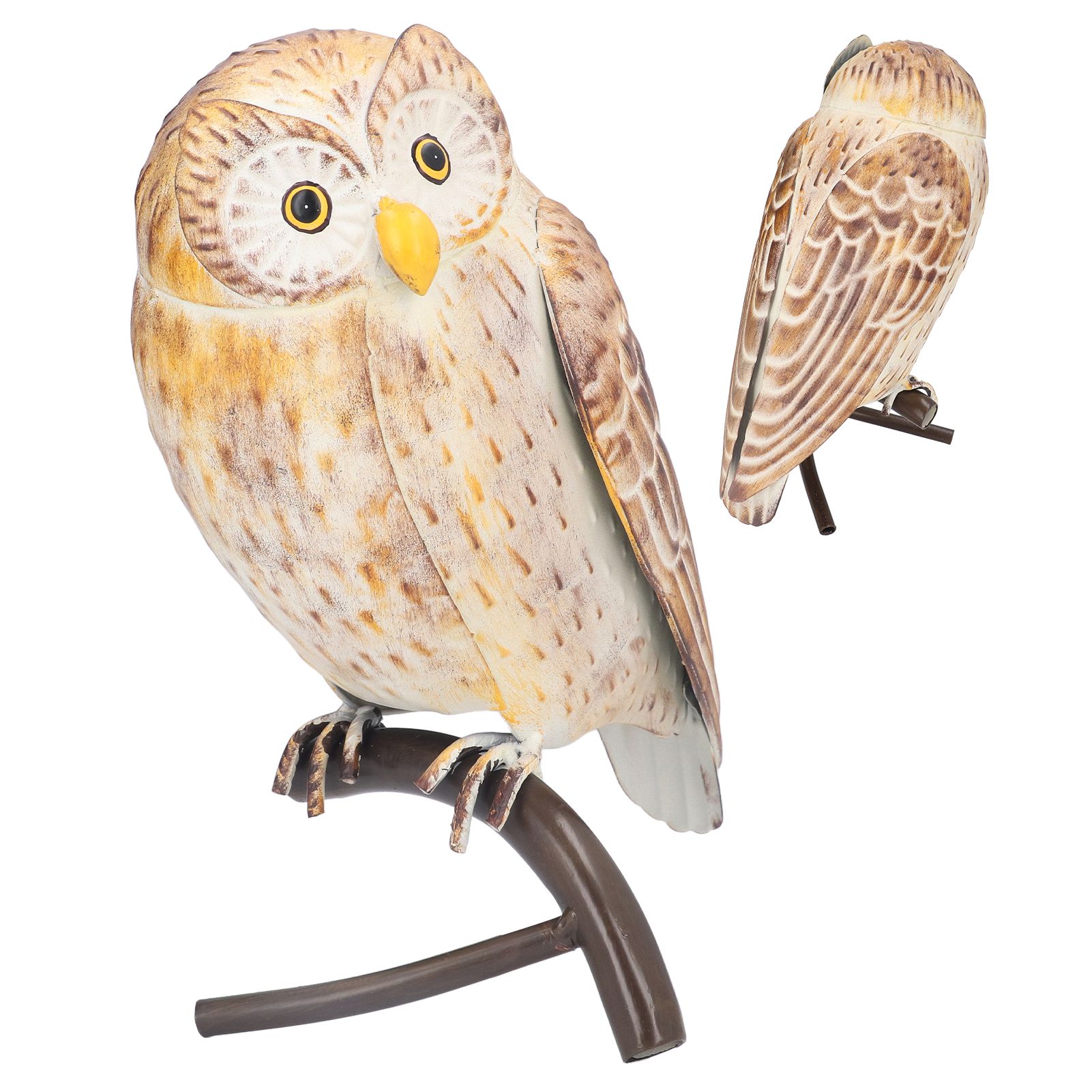 Owl Sculpture Iron Lifelike Decorative Desk Owl Statue Crafts Ornament for view 9