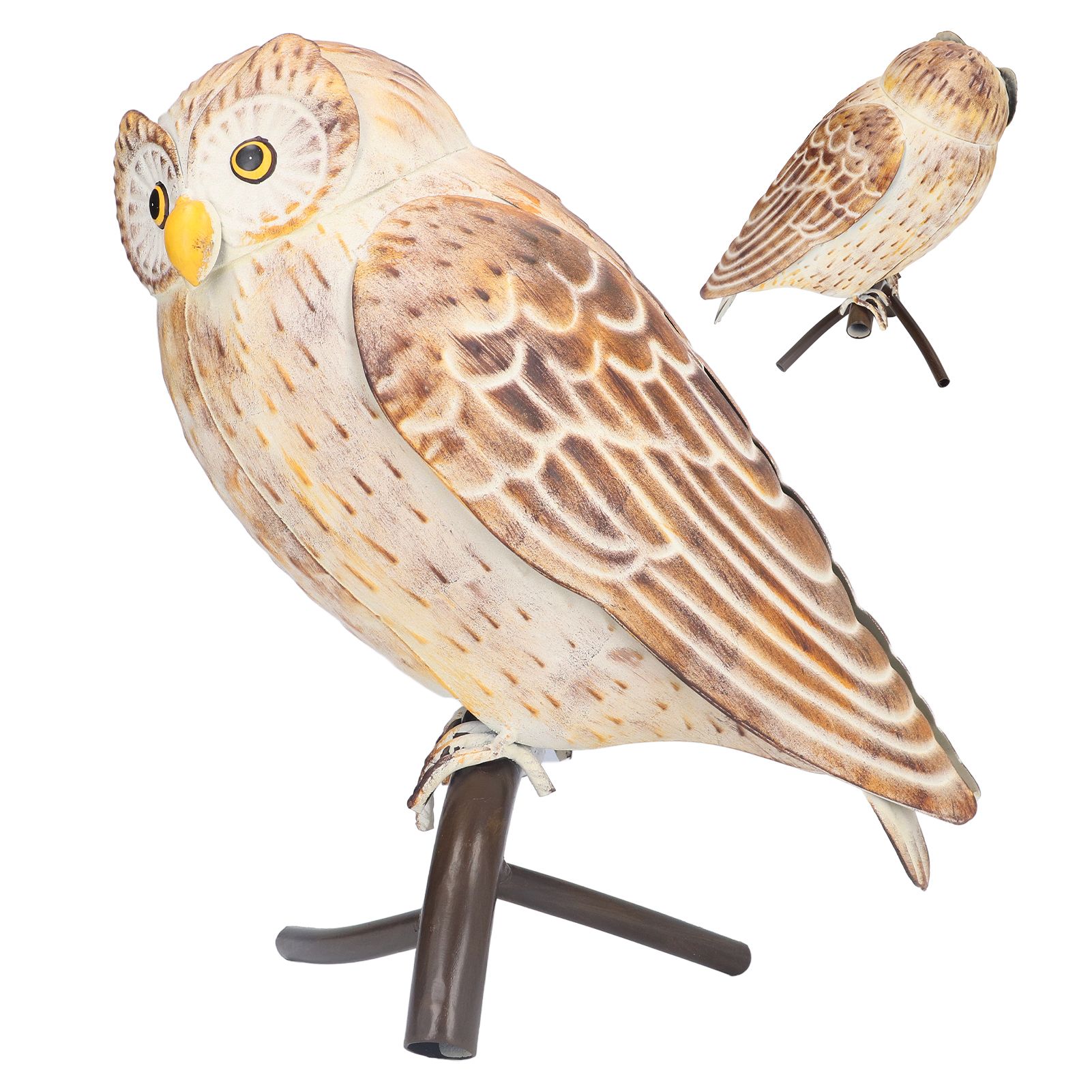 Owl Sculpture Iron Lifelike Decorative Desk Owl Statue Crafts Ornament for view 10