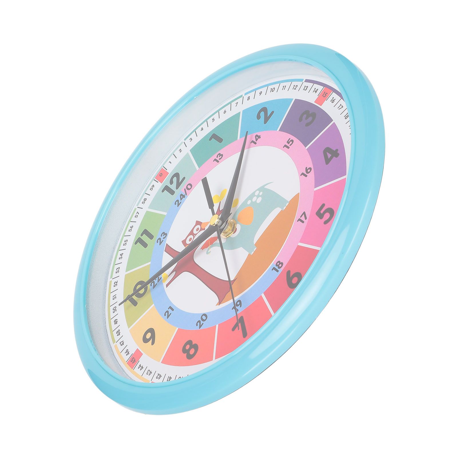 Wall Clock Plastic Cartoon Colorful Quartz Time Learning Hanging Clock for view 8