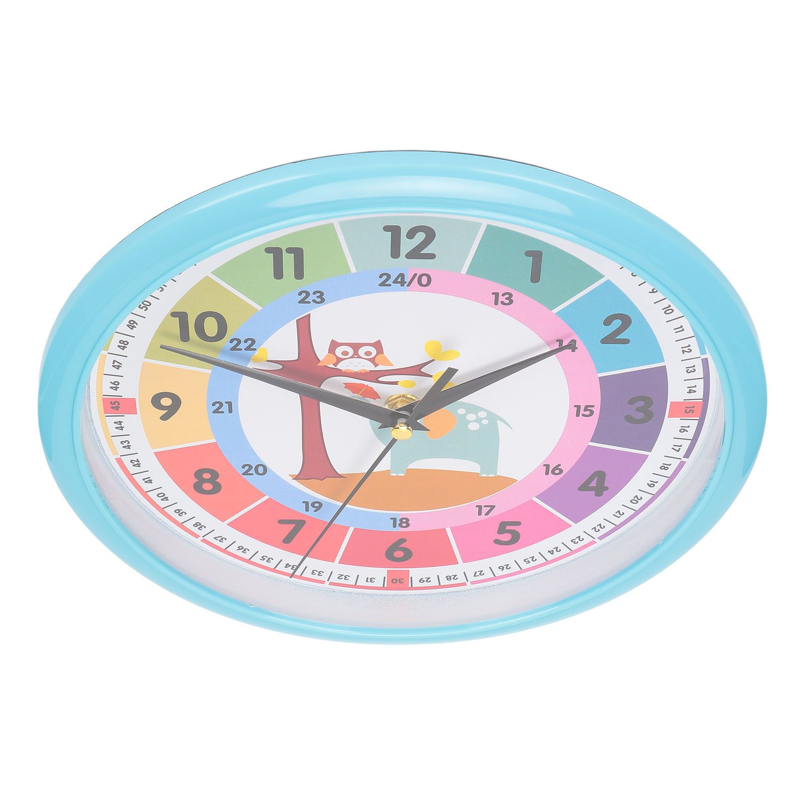 Wall Clock Plastic Cartoon Colorful Quartz Time Learning Hanging Clock for view 10