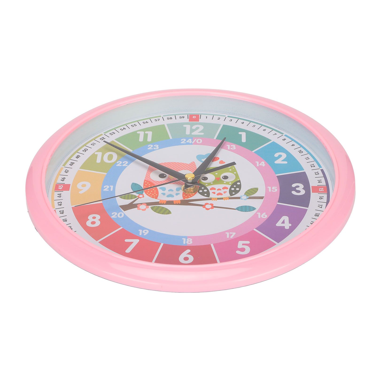 Wall Clock Plastic Cartoon Colorful Quartz Time Learning Hanging Clock for view 4