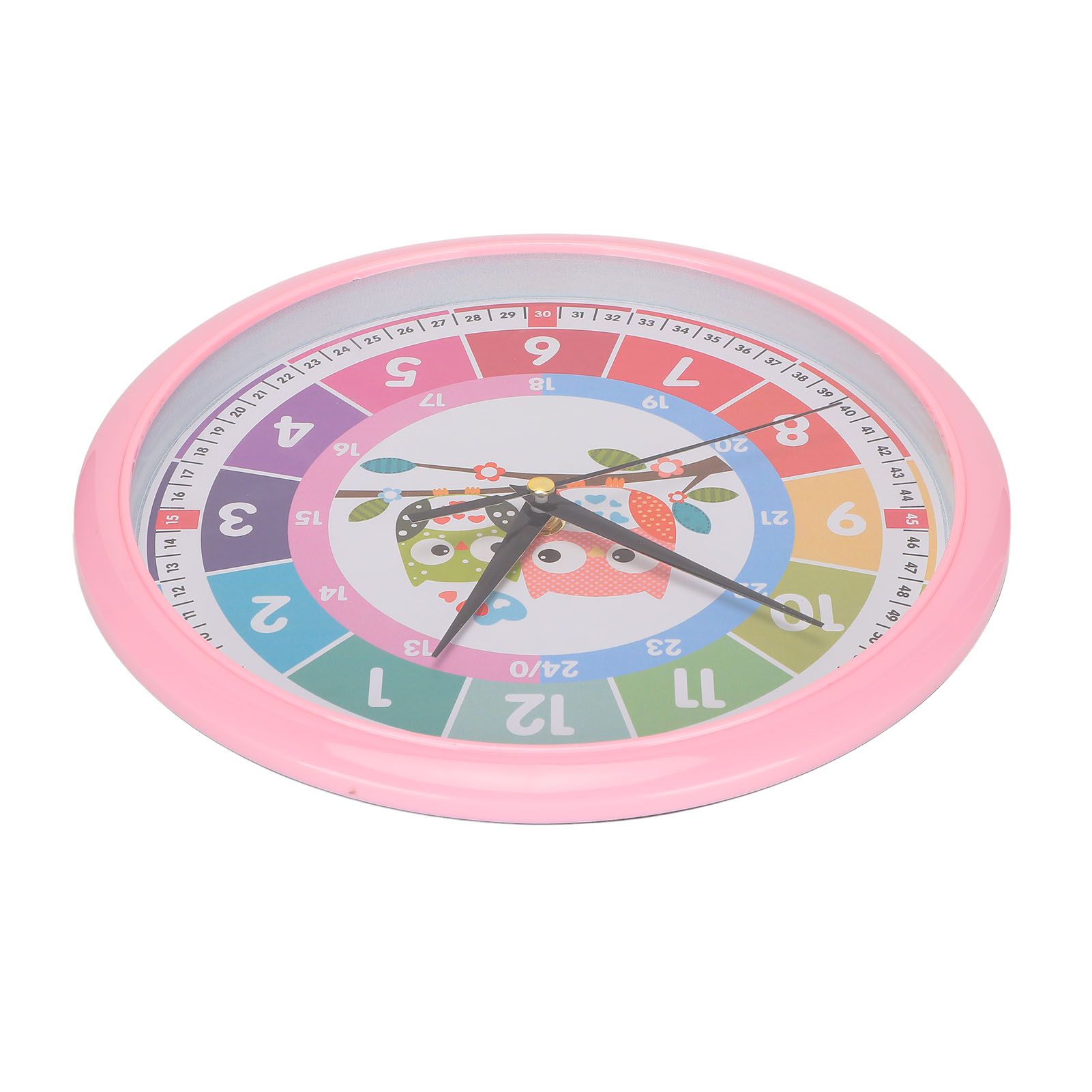 Wall Clock Plastic Cartoon Colorful Quartz Time Learning Hanging Clock for view 5