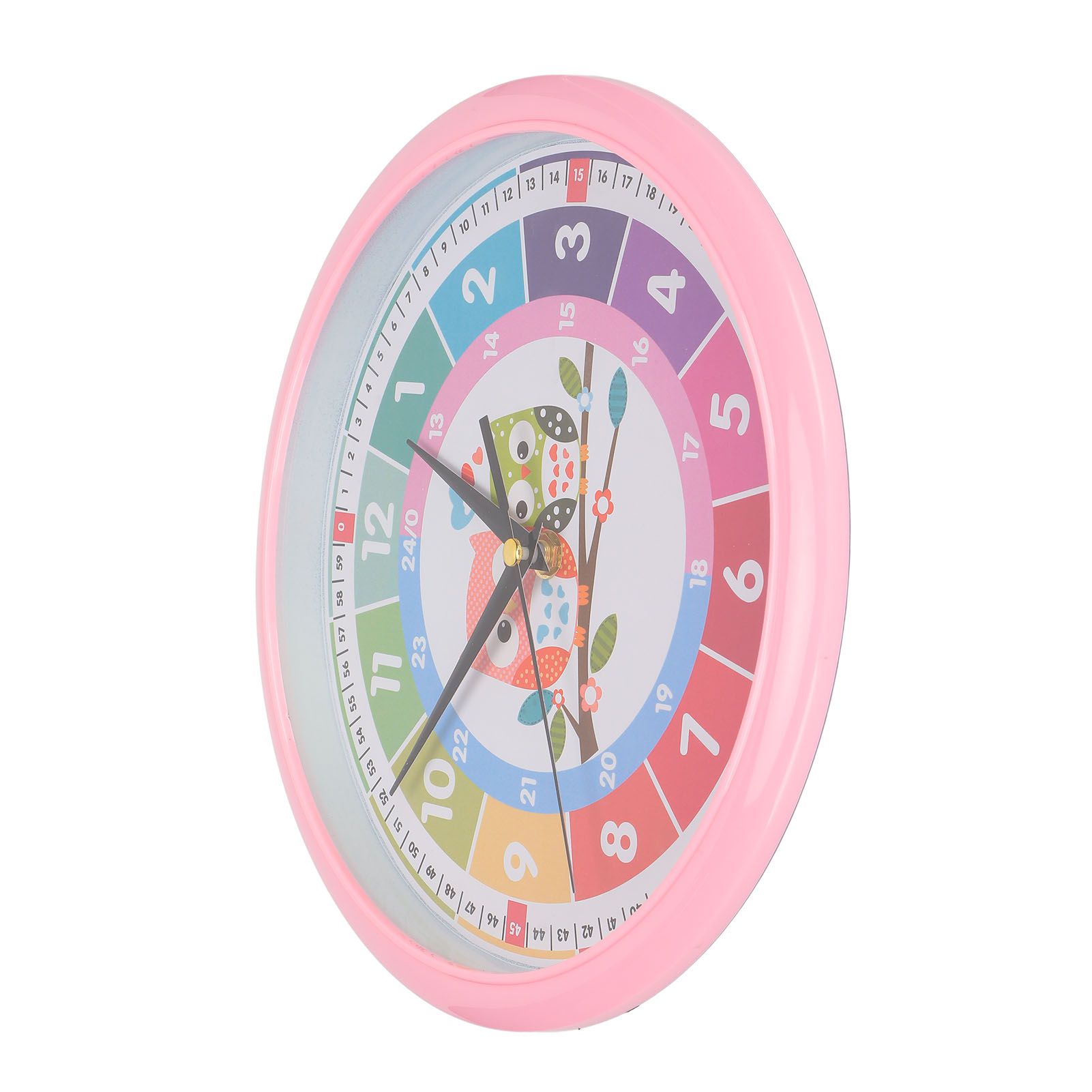 Wall Clock Plastic Cartoon Colorful Quartz Time Learning Hanging Clock for view 9