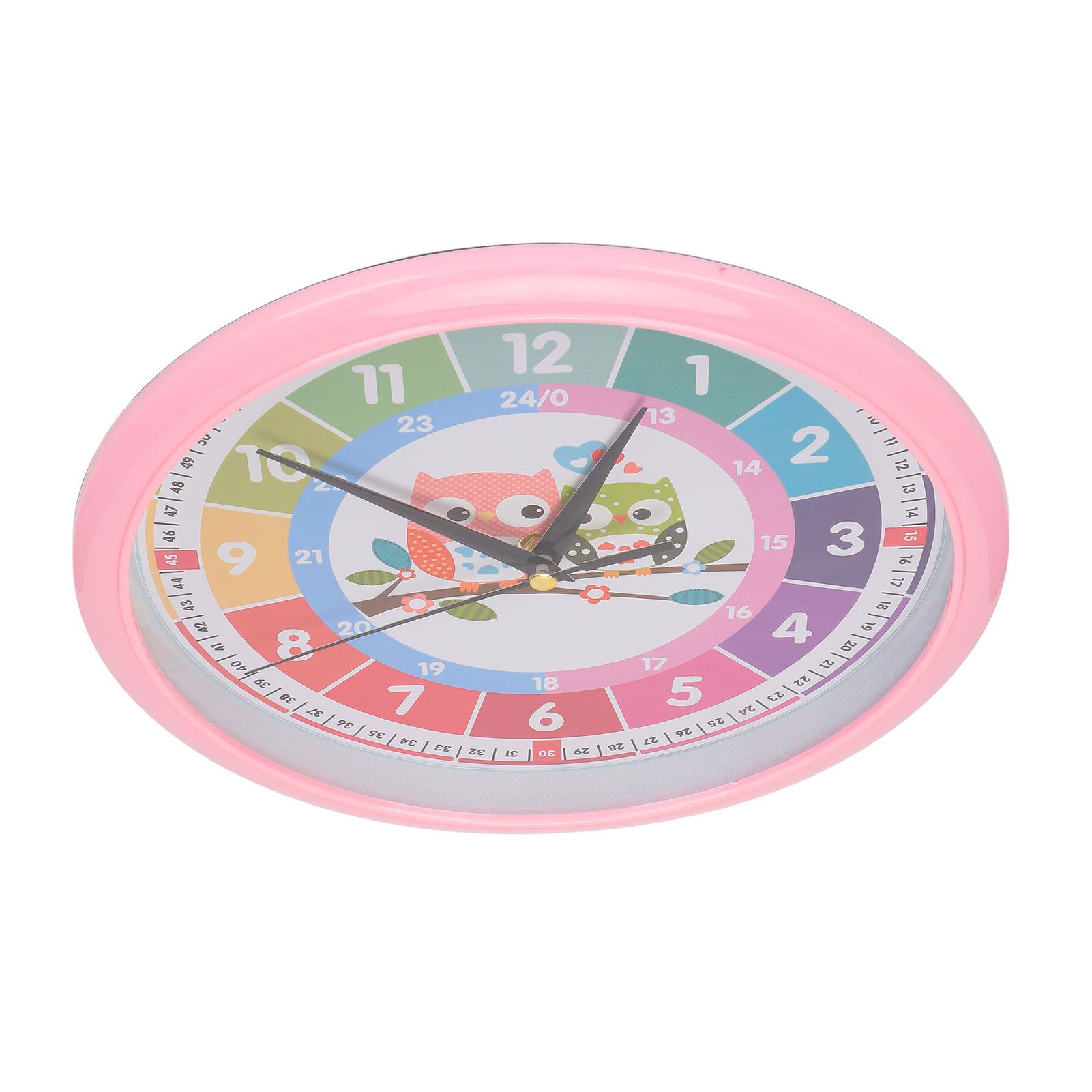 Wall Clock Plastic Cartoon Colorful Quartz Time Learning Hanging Clock for view 10
