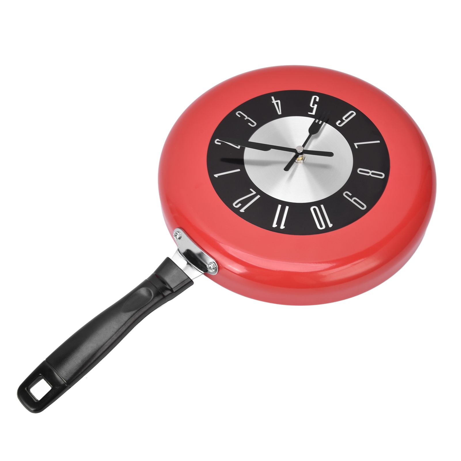 Frying Pan Wall Clock Aluminum Kitchen Pot Decorative Hanging Clocks for view 2