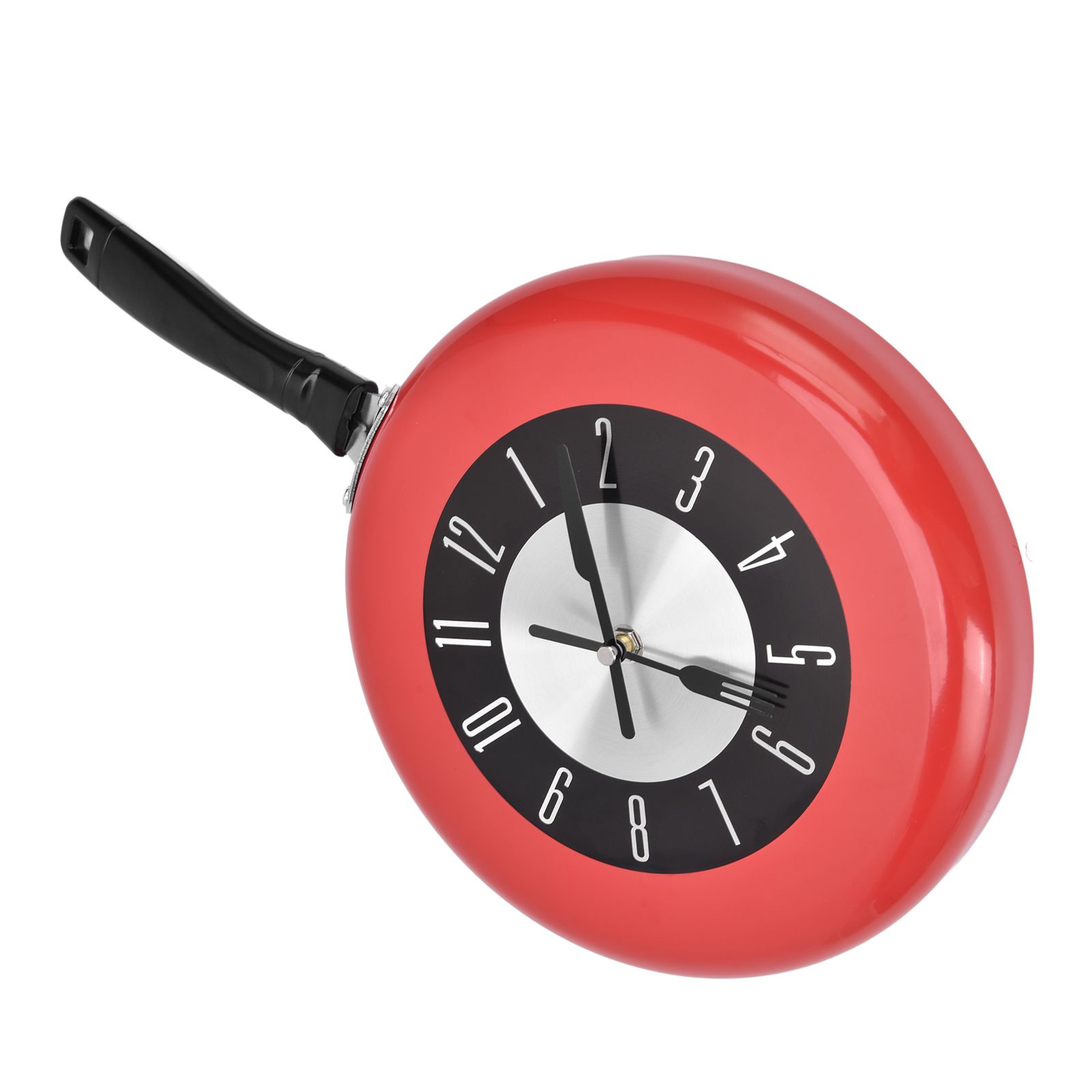 Frying Pan Wall Clock Aluminum Kitchen Pot Decorative Hanging Clocks for view 4