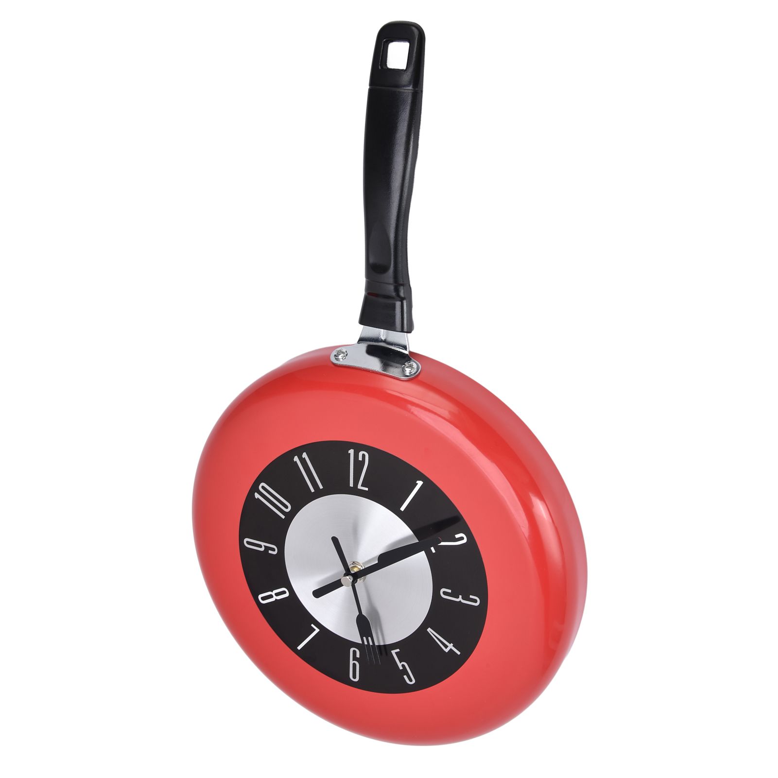 Frying Pan Wall Clock Aluminum Kitchen Pot Decorative Hanging Clocks for view 6