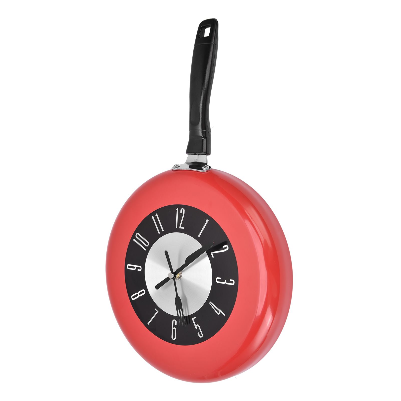 Frying Pan Wall Clock Aluminum Kitchen Pot Decorative Hanging Clocks for view 7