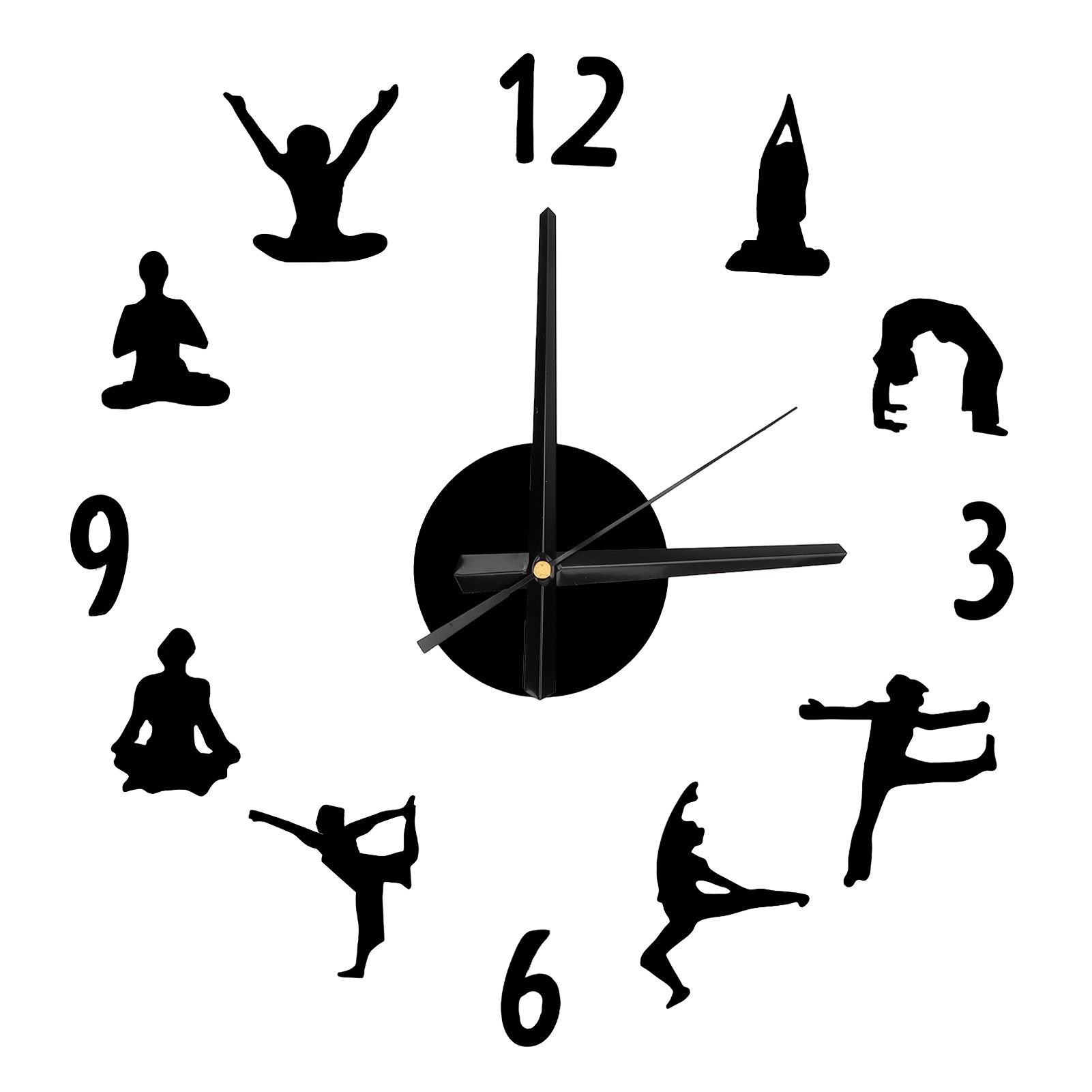 DIY Wall Clock Silent Stylish Decorative Frameless Hanging Clock for Living view 2