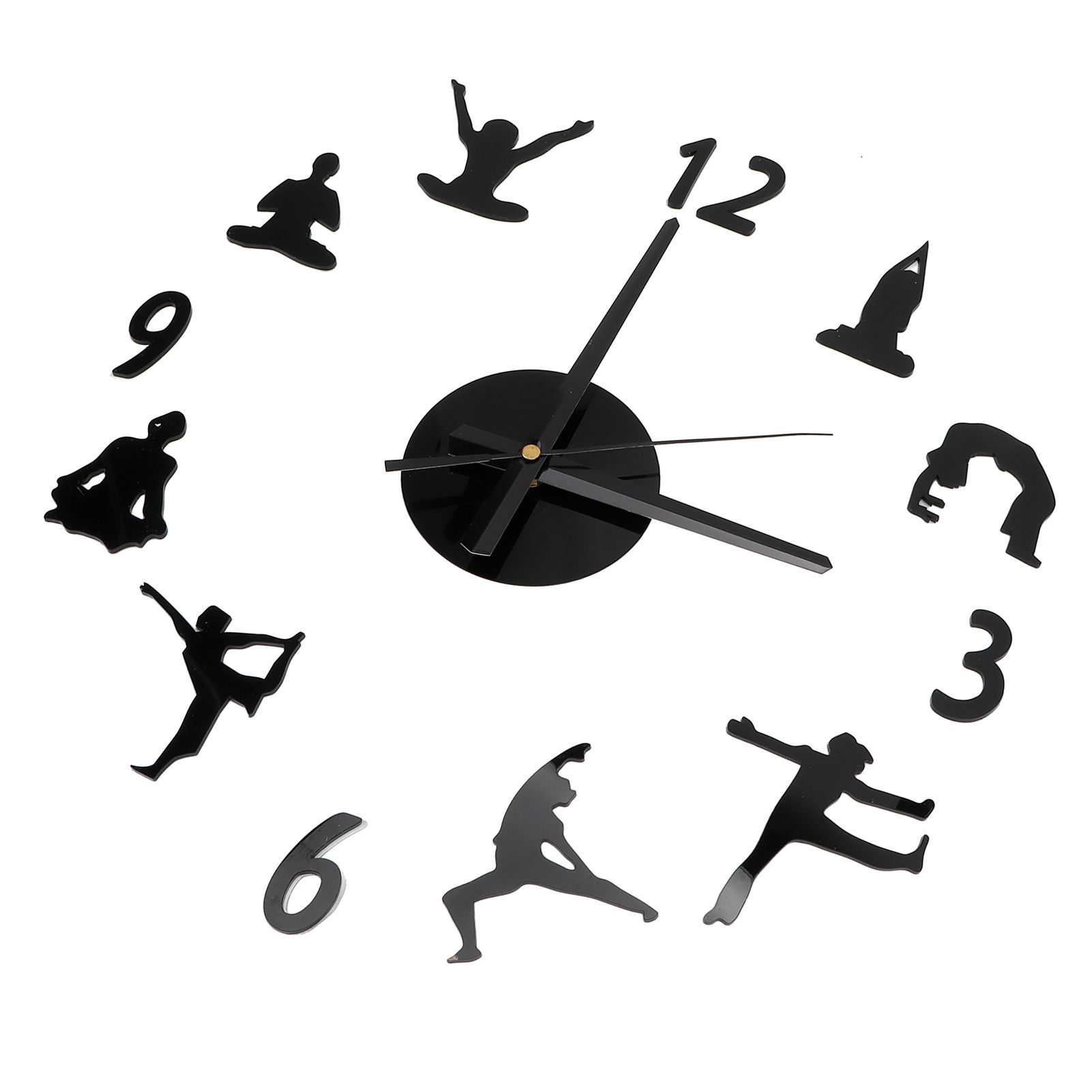 DIY Wall Clock Silent Stylish Decorative Frameless Hanging Clock for Living view 3