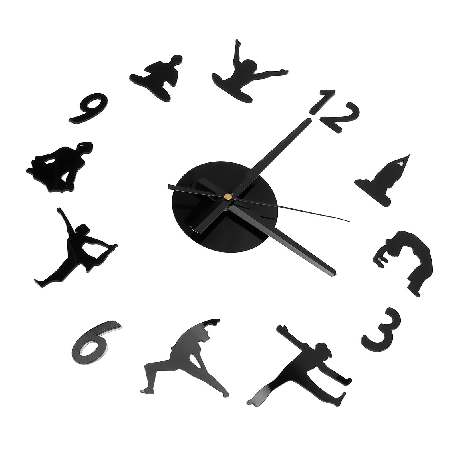 DIY Wall Clock Silent Stylish Decorative Frameless Hanging Clock for Living view 4