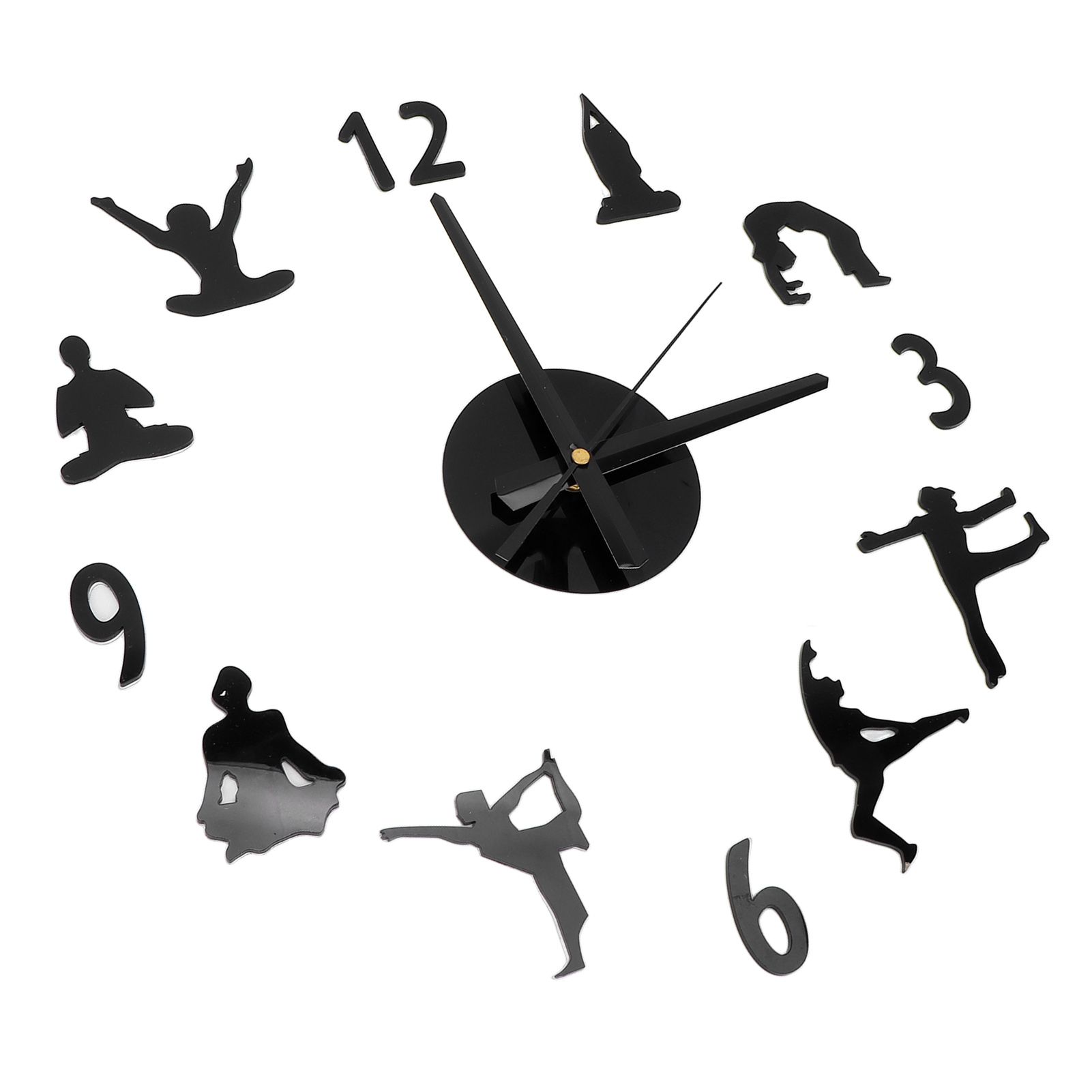 DIY Wall Clock Silent Stylish Decorative Frameless Hanging Clock for Living view 5