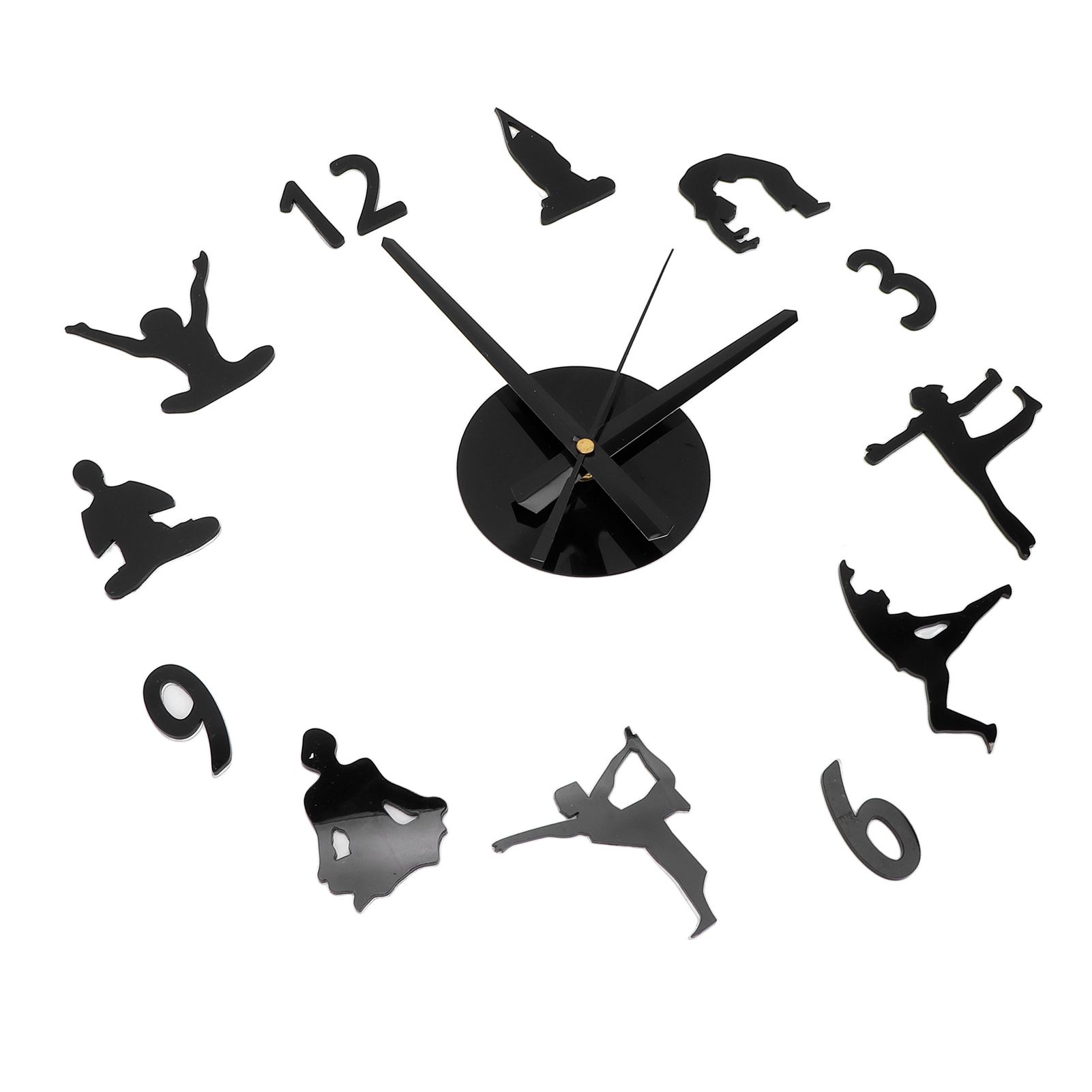 DIY Wall Clock Silent Stylish Decorative Frameless Hanging Clock for Living view 6