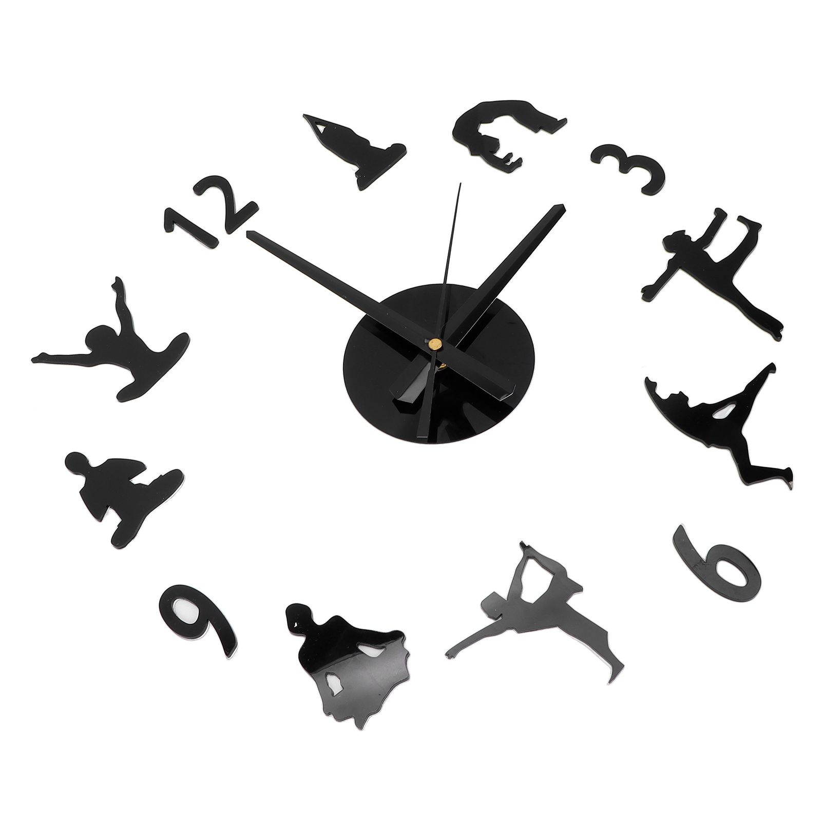 DIY Wall Clock Silent Stylish Decorative Frameless Hanging Clock for Living view 7