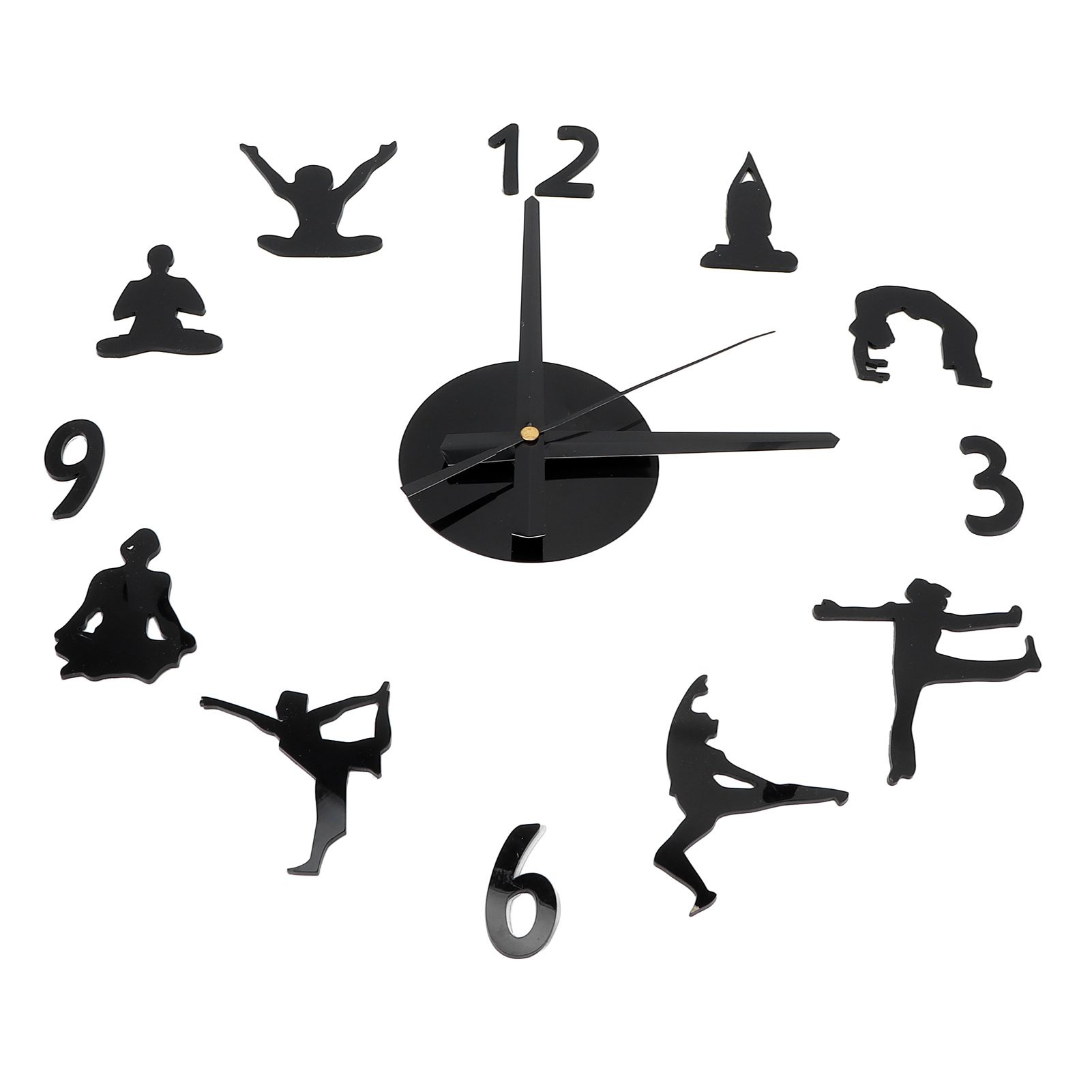 DIY Wall Clock Silent Stylish Decorative Frameless Hanging Clock for Living view 8
