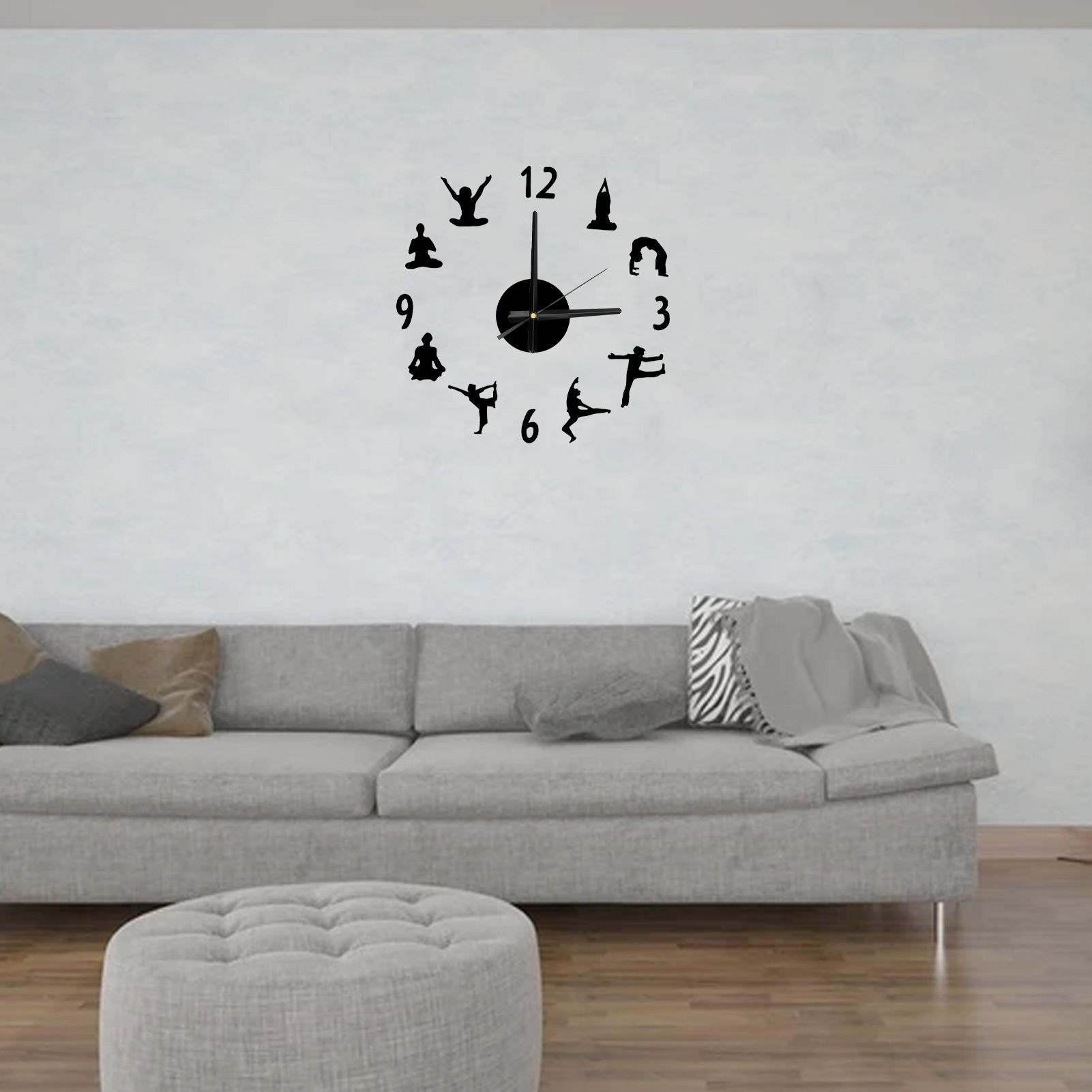 DIY Wall Clock Silent Stylish Decorative Frameless Hanging Clock for Living view 11