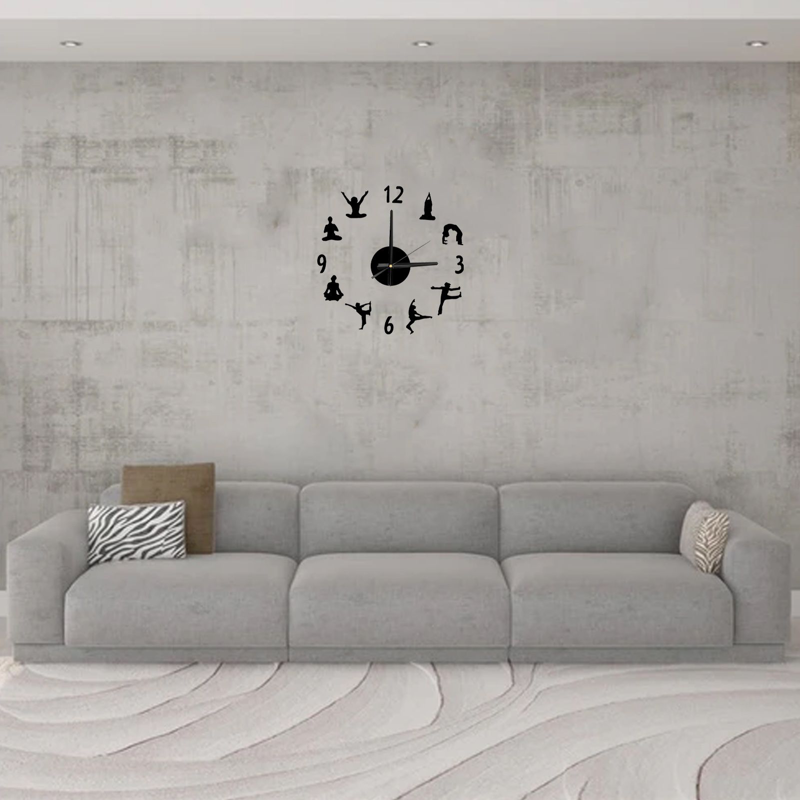 DIY Wall Clock Silent Stylish Decorative Frameless Hanging Clock for Living view 12