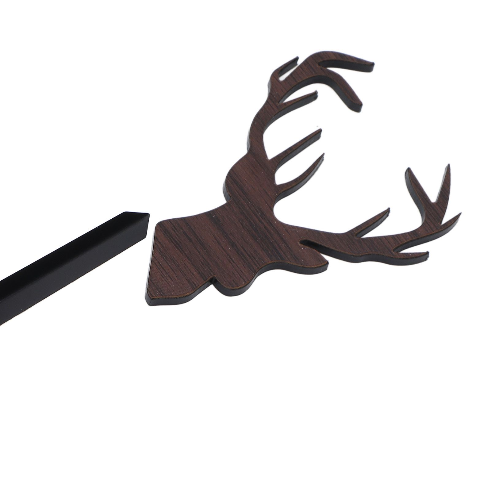 Frameless Wall Clock Deer Head 3D Effect Self Adhesive DIY Clock with Silent view 14