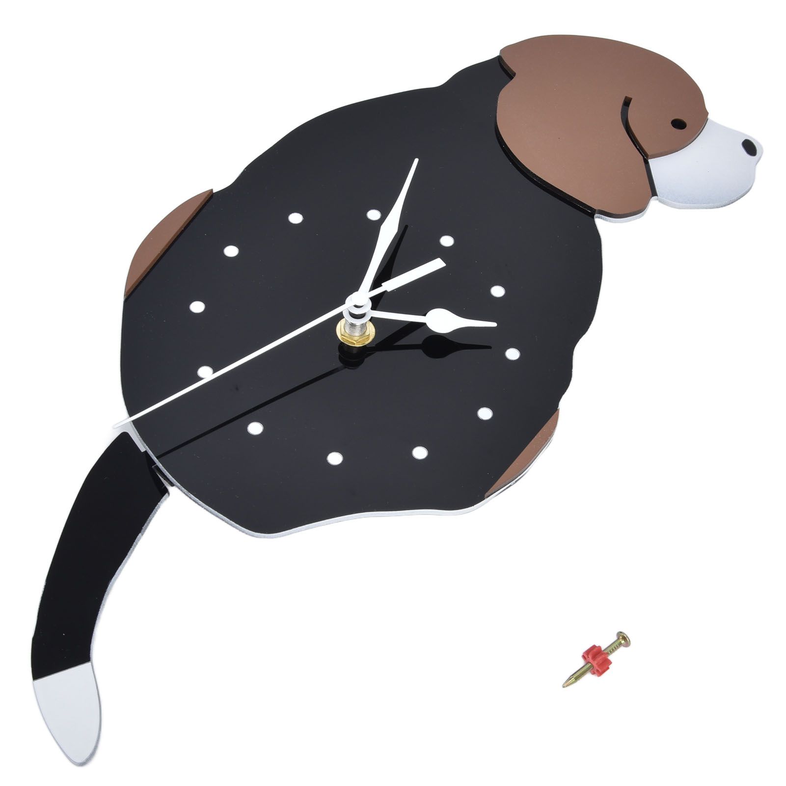 Wall Clock Self Adhesive Waterproof 3D Effect Silent Movement Dog Wall Clock view 9