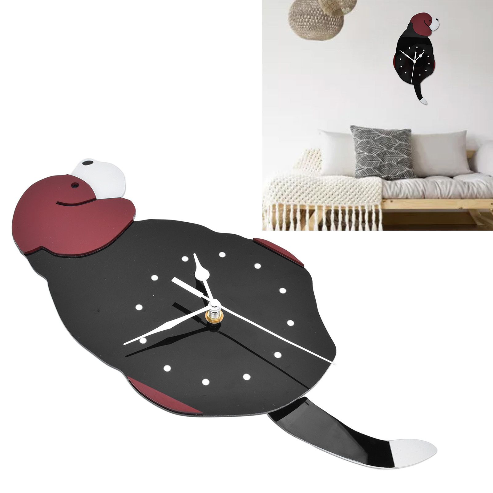 Wall Clock Swing Dog DIY Simple Fashion Silent Frameless Wall Clock With Swing view 11