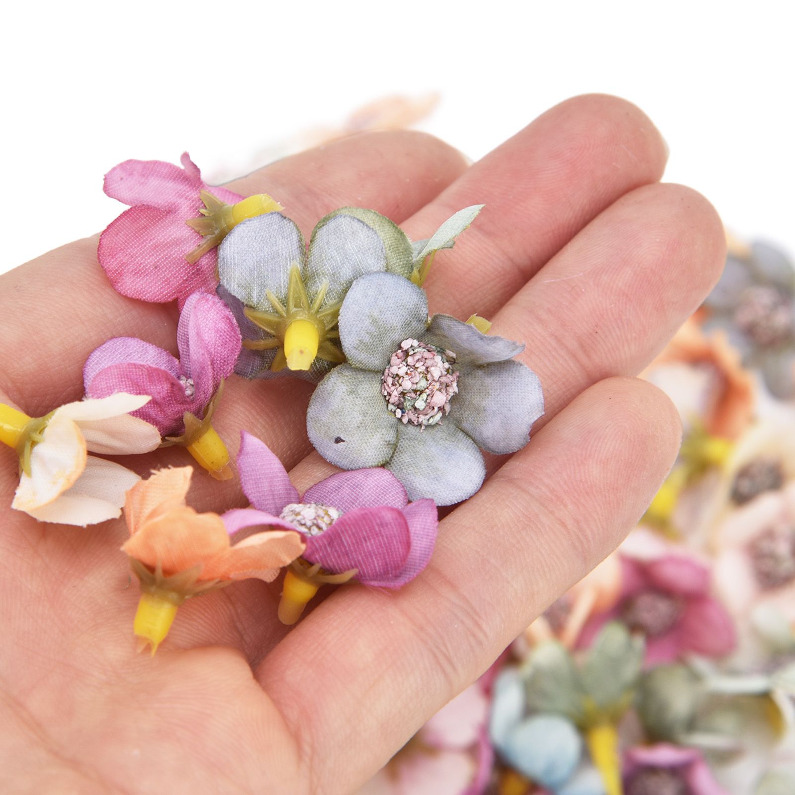 200Pcs Wedding Cloth Small Flower Head 2.5cm/1.0in DIY Simulation Flowers Head view 14