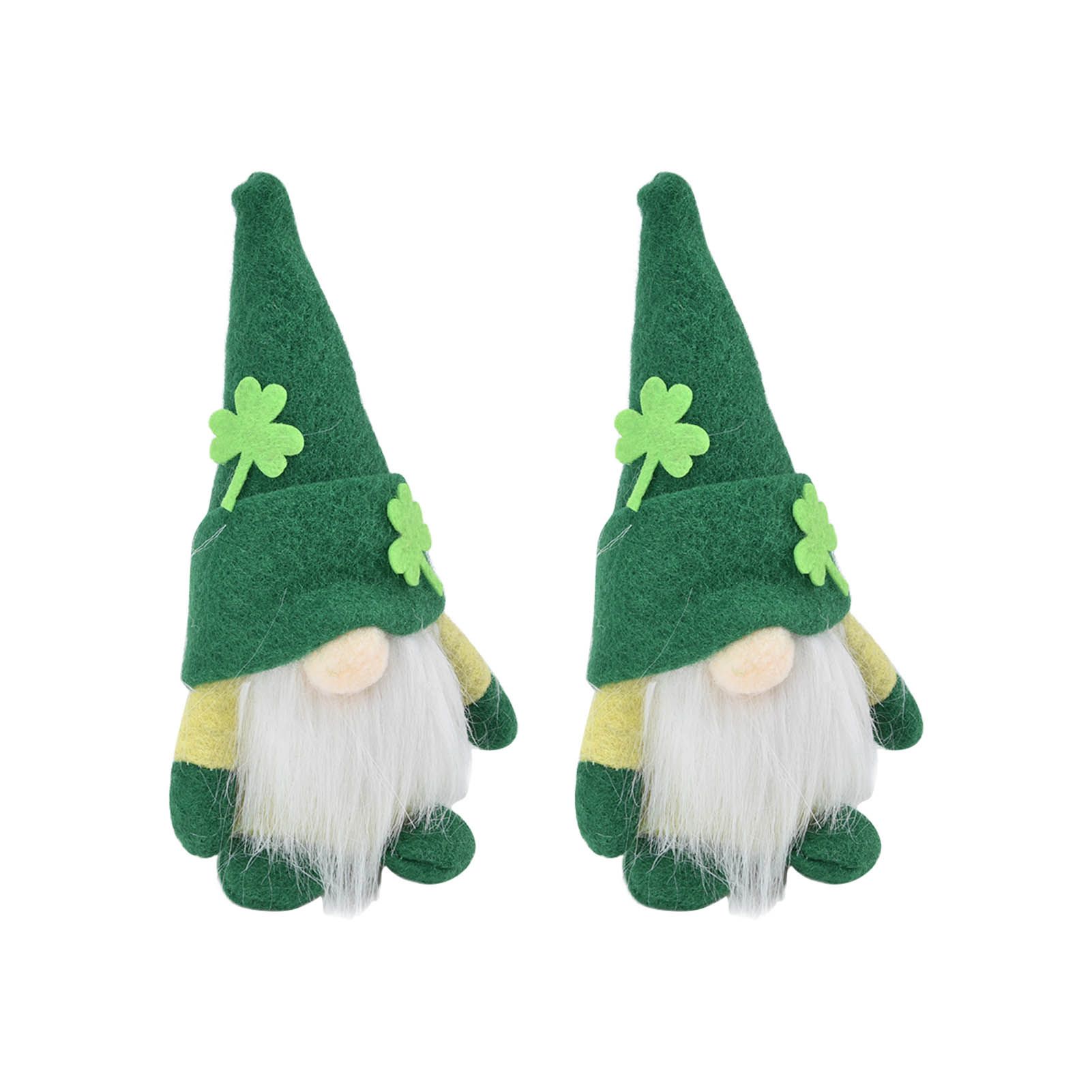 2pcs Gnomes Doll Handmade Cute Faceless Green Hat St. Patrick's Day Ornament view 2