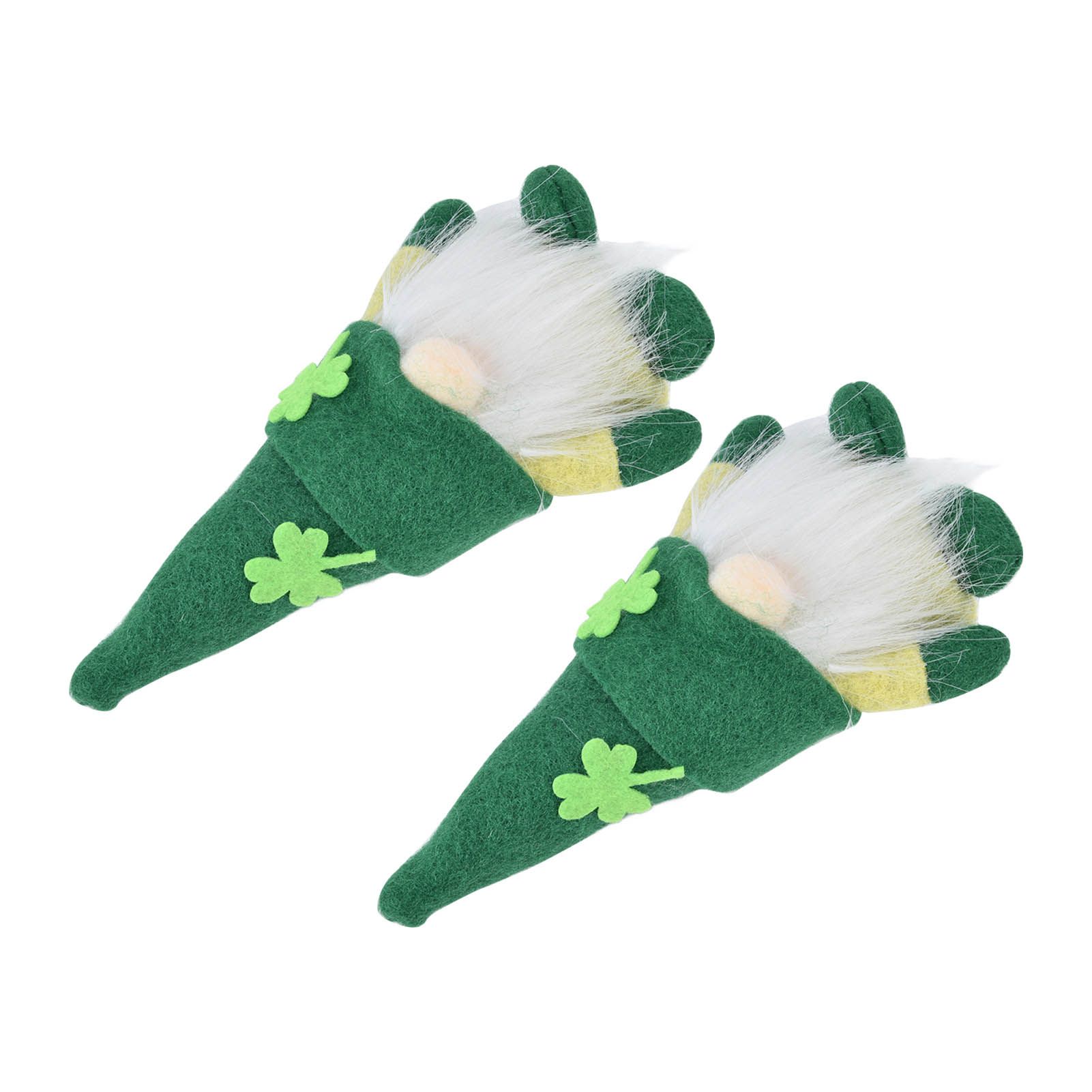 2pcs Gnomes Doll Handmade Cute Faceless Green Hat St. Patrick's Day Ornament view 9