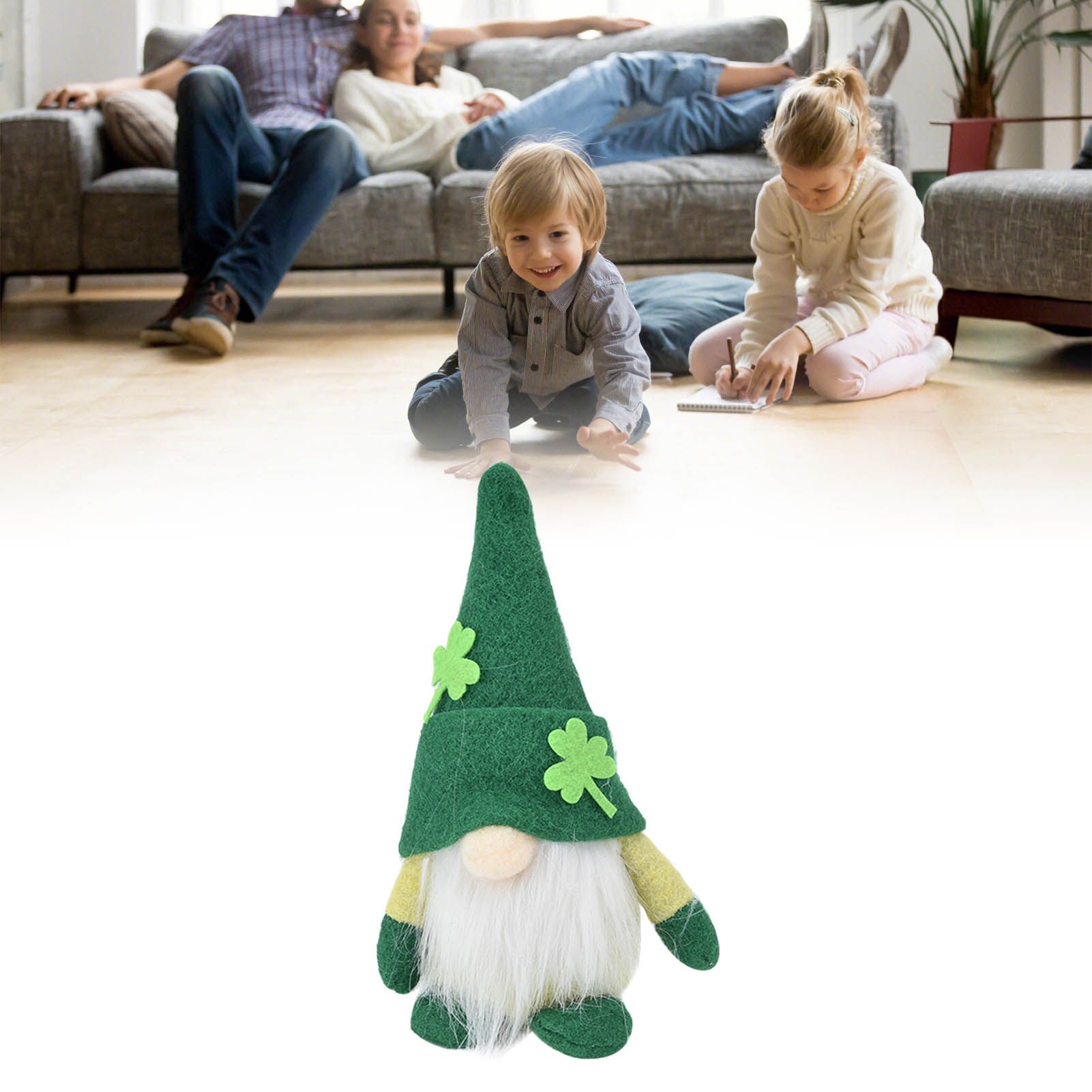 2pcs Gnomes Doll Handmade Cute Faceless Green Hat St. Patrick's Day Ornament view 12