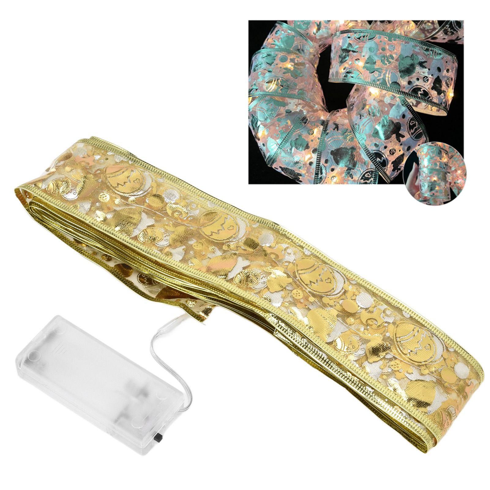 Ribbon Fairy LED Lights Gold Easter Decoration String Shining Ribbon Fairy view 11