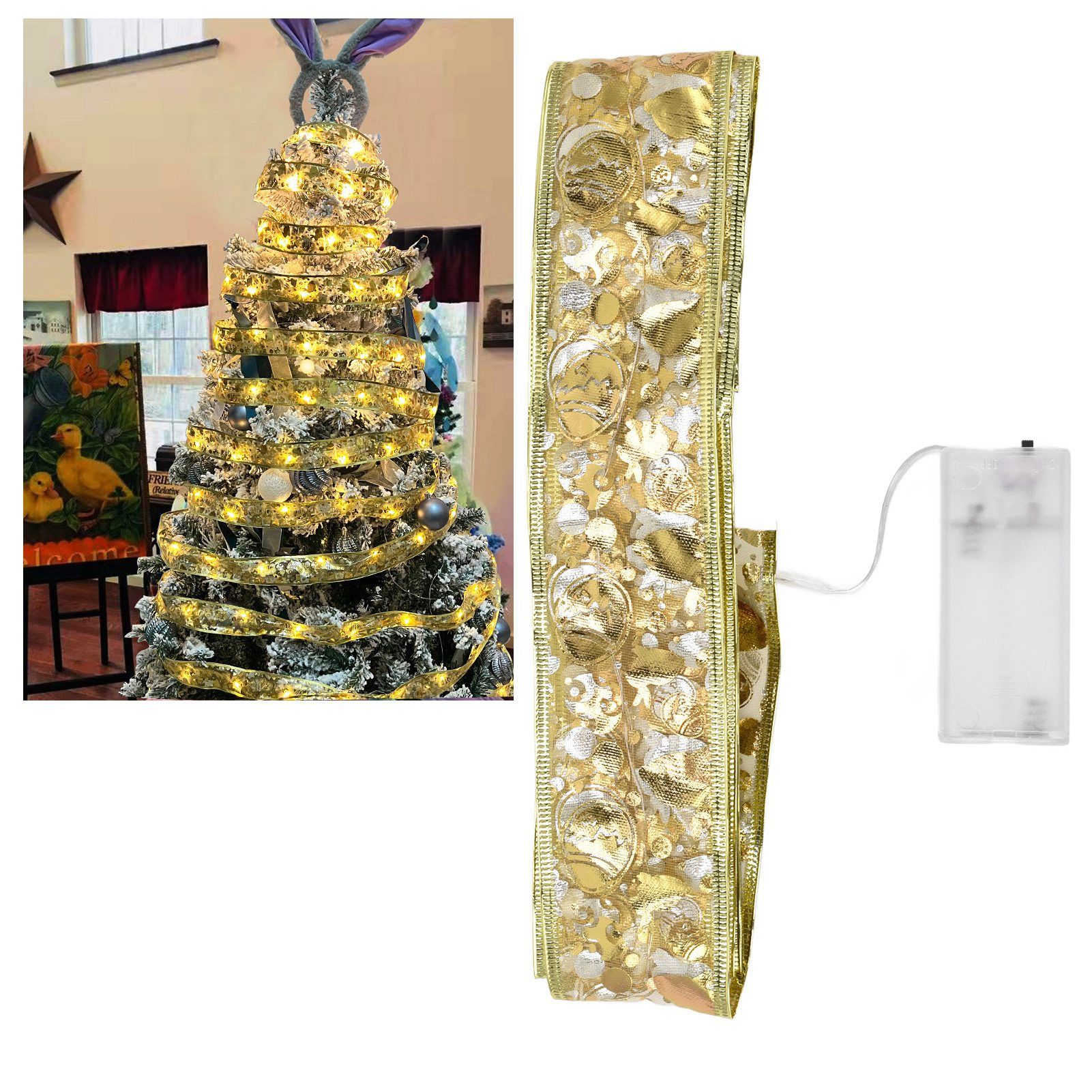 Ribbon Fairy LED Lights Gold Easter Decoration String Shining Ribbon Fairy view 12