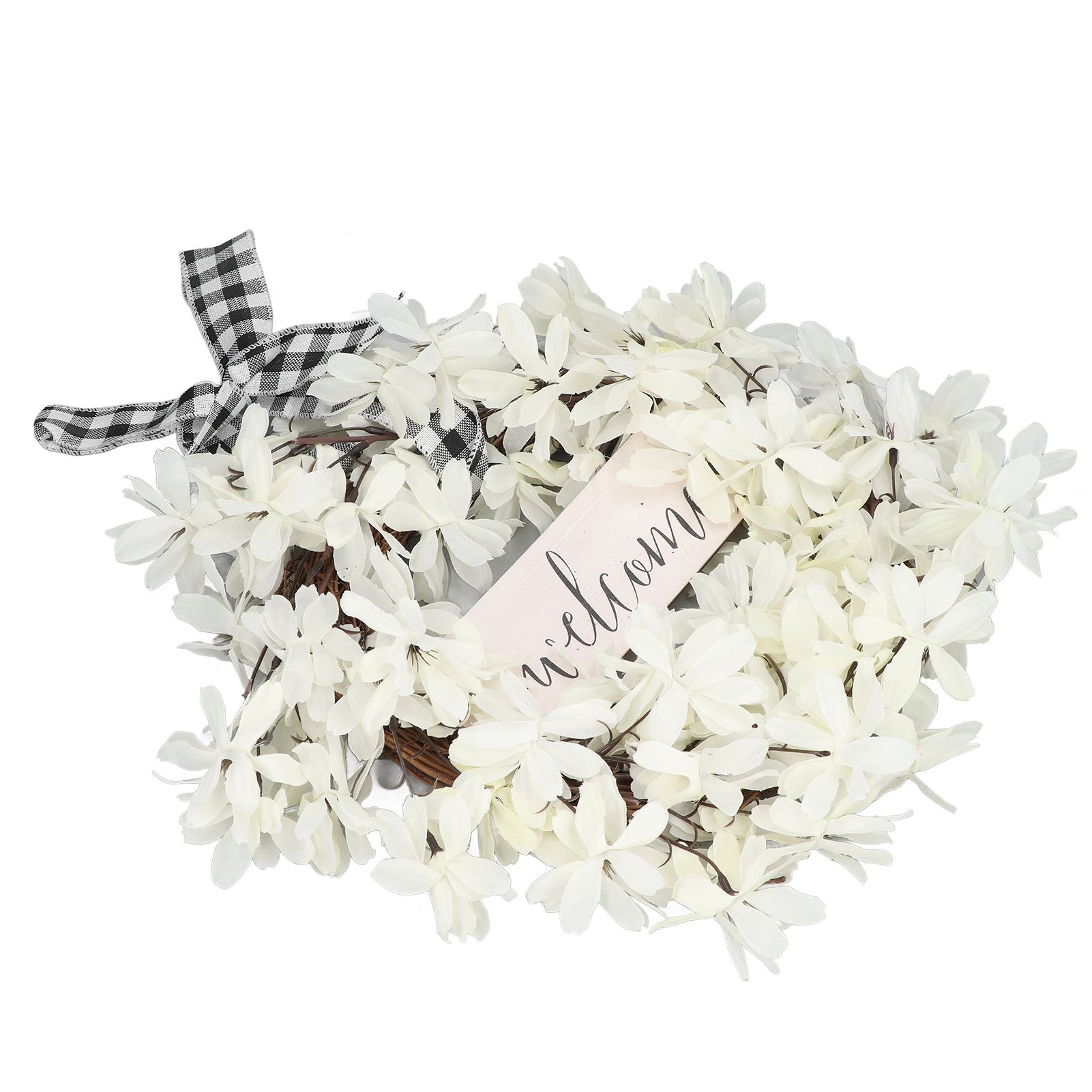 Imitation White Dogwood Wreath Simulation Vibrant Wreath Decoration for Home Door view 2