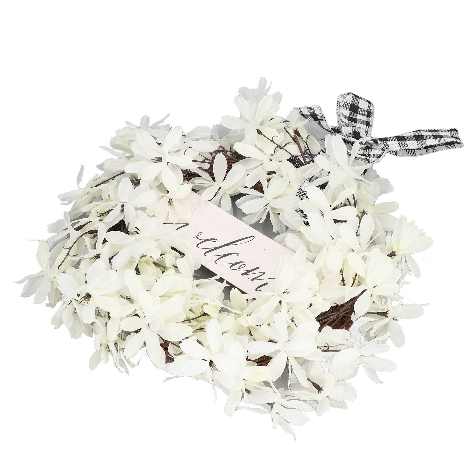 Imitation White Dogwood Wreath Simulation Vibrant Wreath Decoration for Home Door view 3