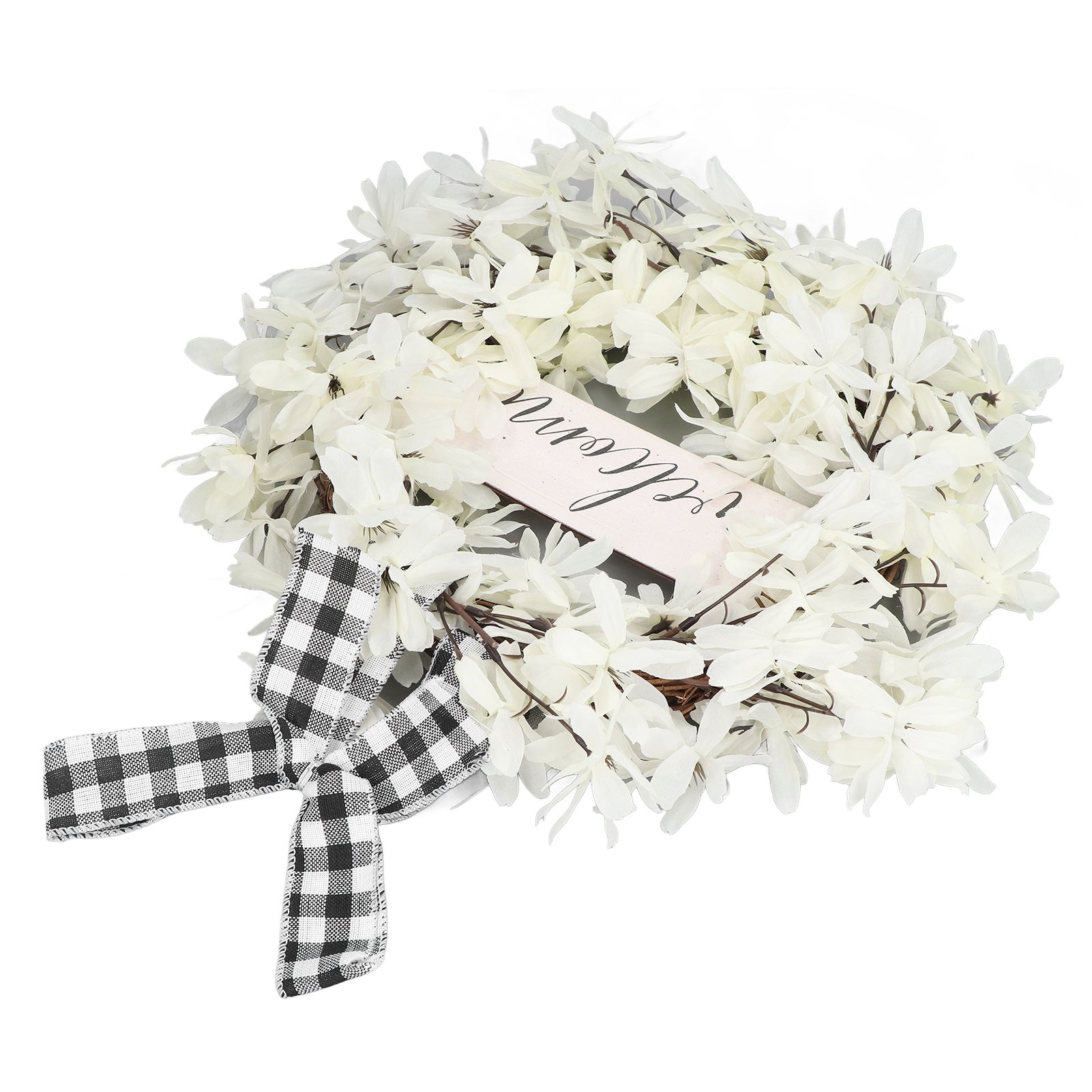 Imitation White Dogwood Wreath Simulation Vibrant Wreath Decoration for Home Door view 4
