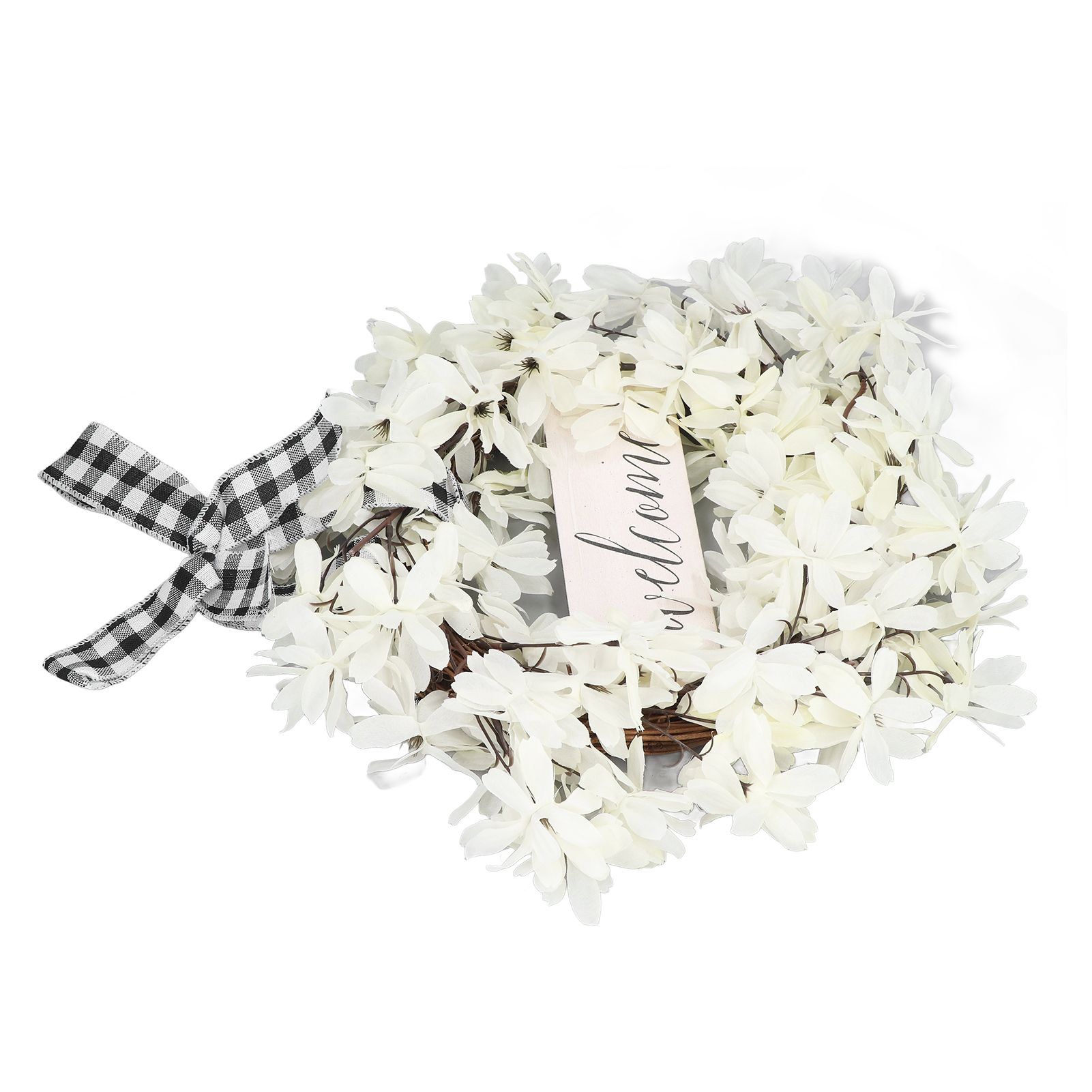 Imitation White Dogwood Wreath Simulation Vibrant Wreath Decoration for Home Door view 6