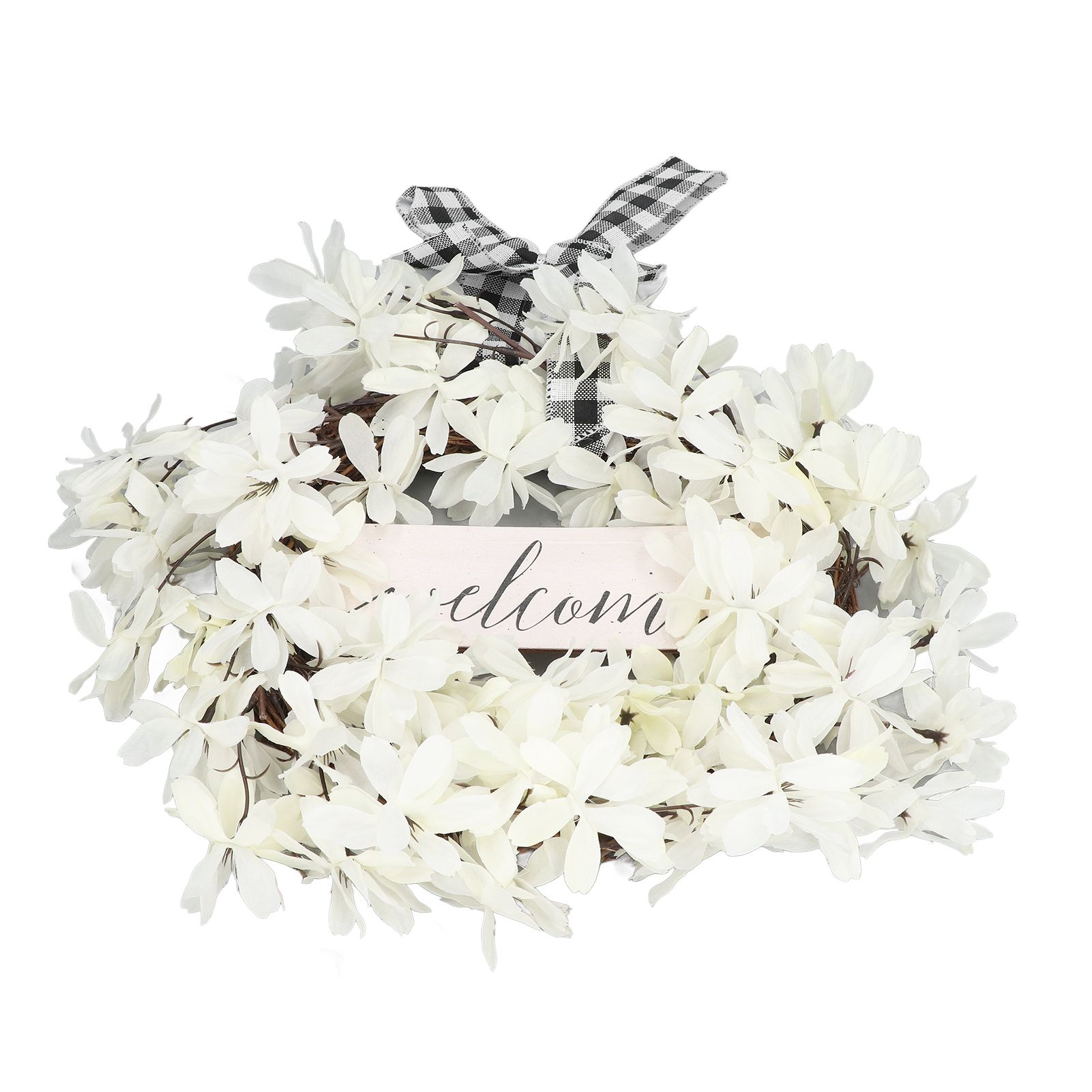 Imitation White Dogwood Wreath Simulation Vibrant Wreath Decoration for Home Door view 7