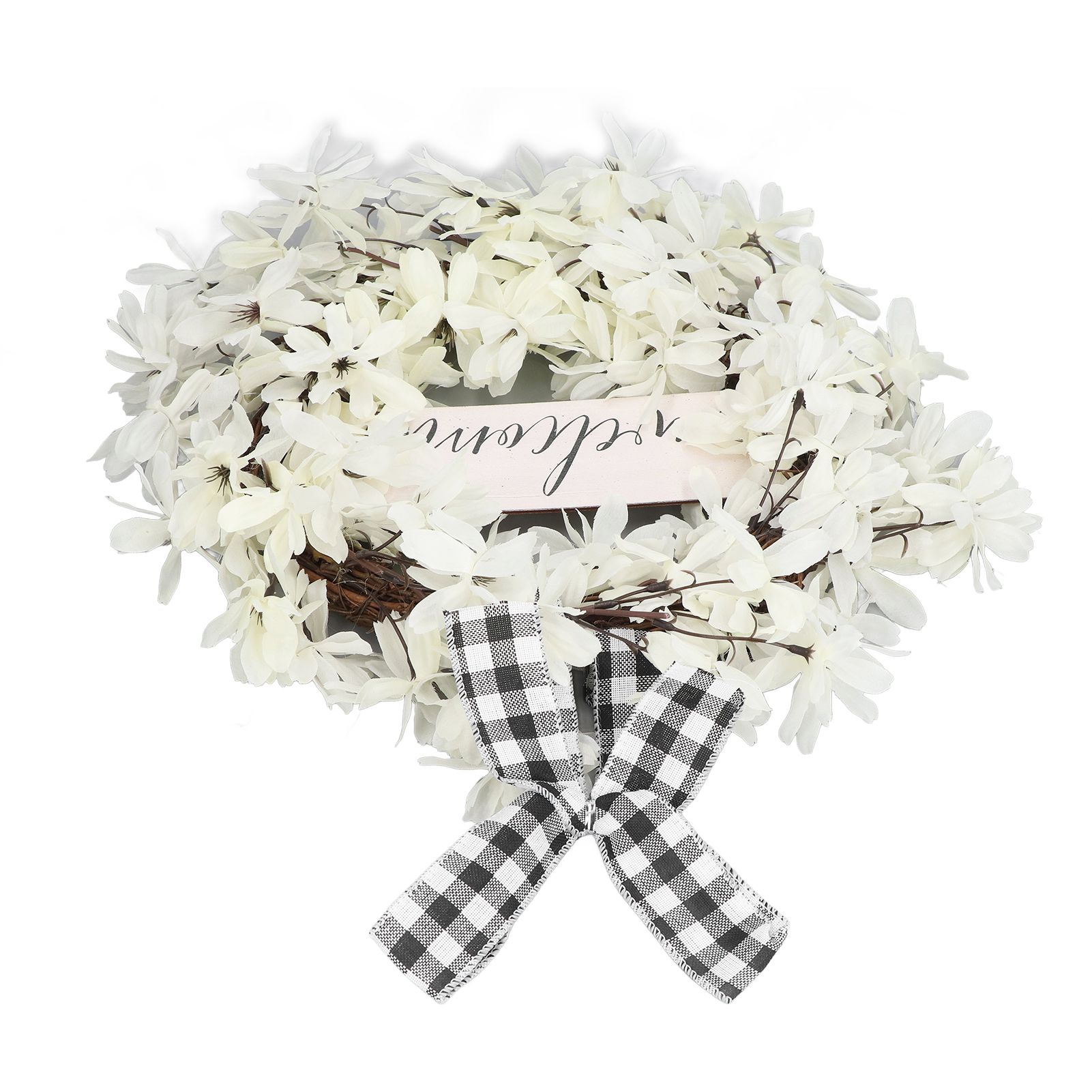 Imitation White Dogwood Wreath Simulation Vibrant Wreath Decoration for Home Door view 8