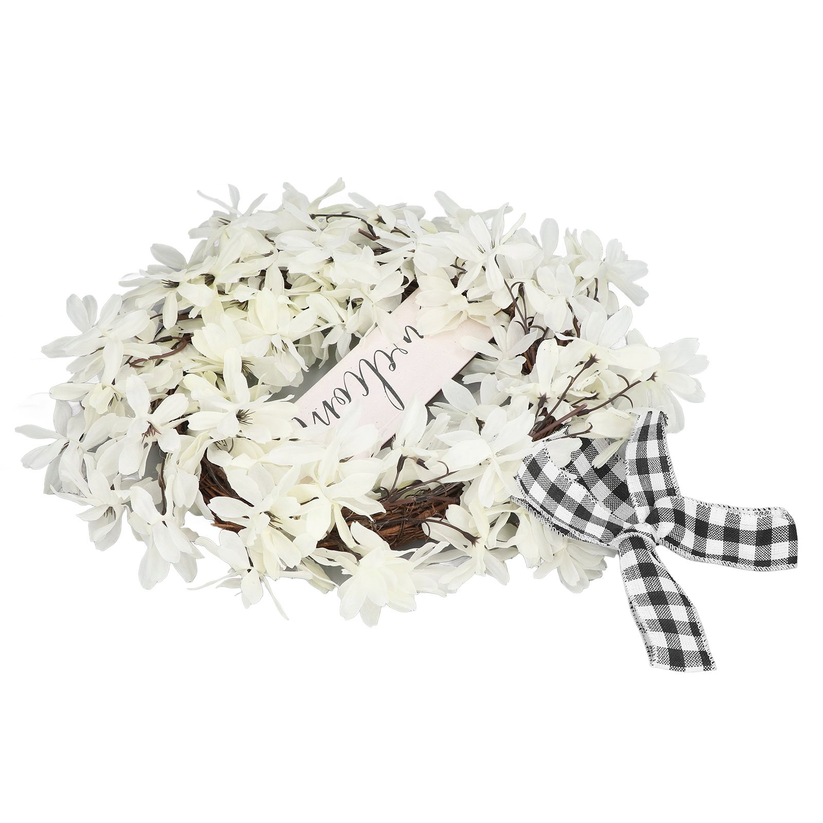 Imitation White Dogwood Wreath Simulation Vibrant Wreath Decoration for Home Door view 9